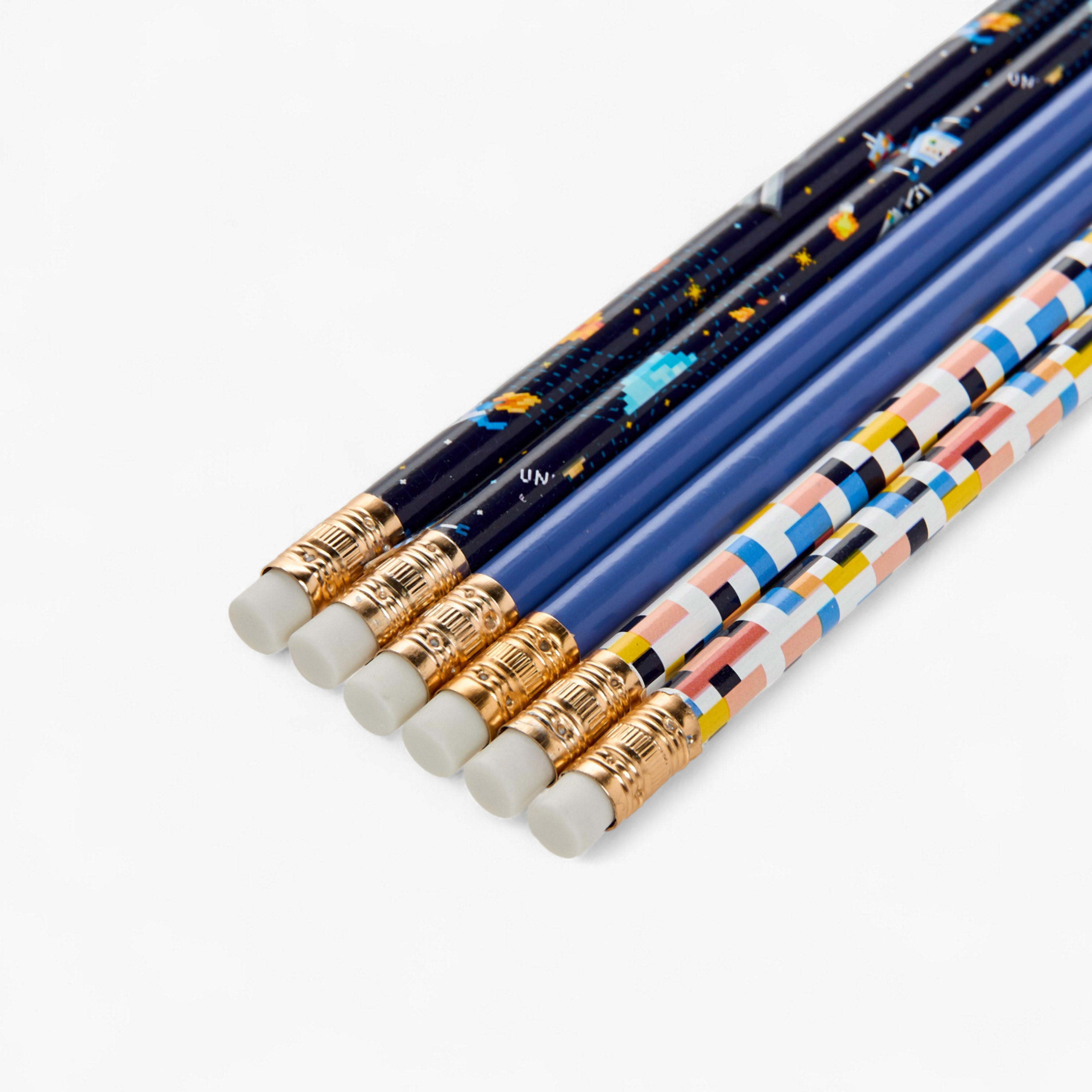 Assorted 6-Piece Rubber Back Pencil-school-stationery-pensandpencils-image-3