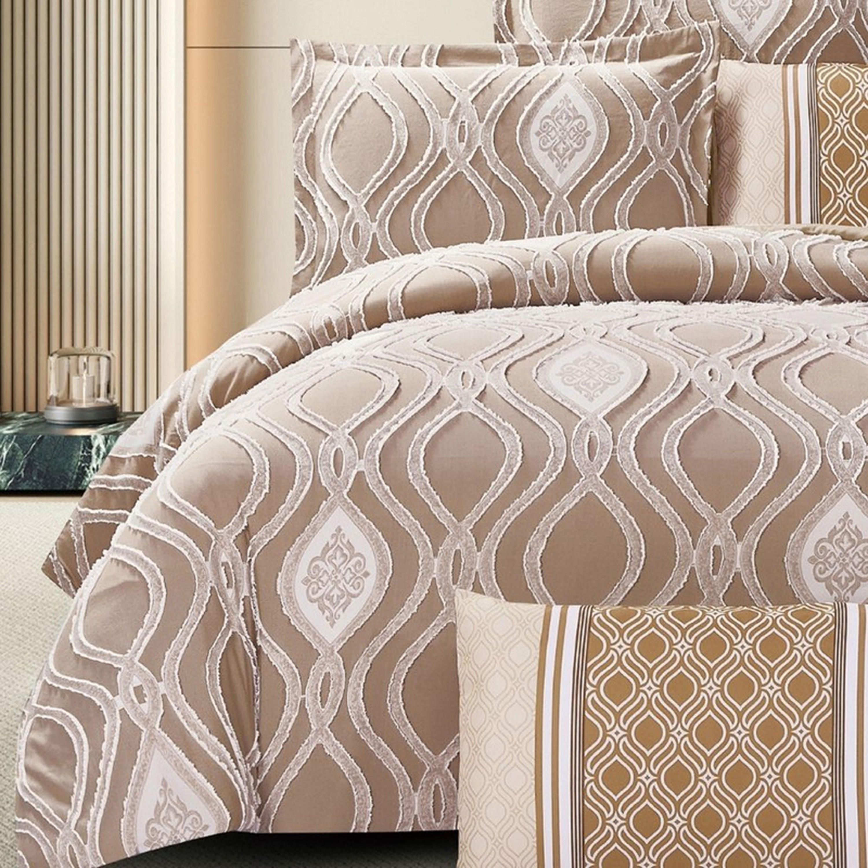 Unique Home 6-Piece Jacquard King Comforter Set - 260x240 cms-household-bedding-comfortersandbedspreads-comforters-image-2