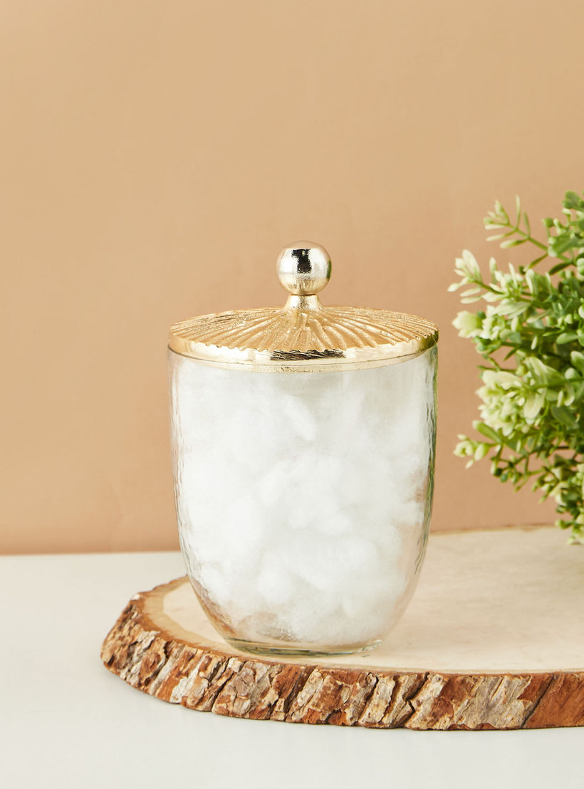 جرة قطن مطروقة-household-bathandlaundry-bathaccessories-tissueboxesandcottonjars-image-1