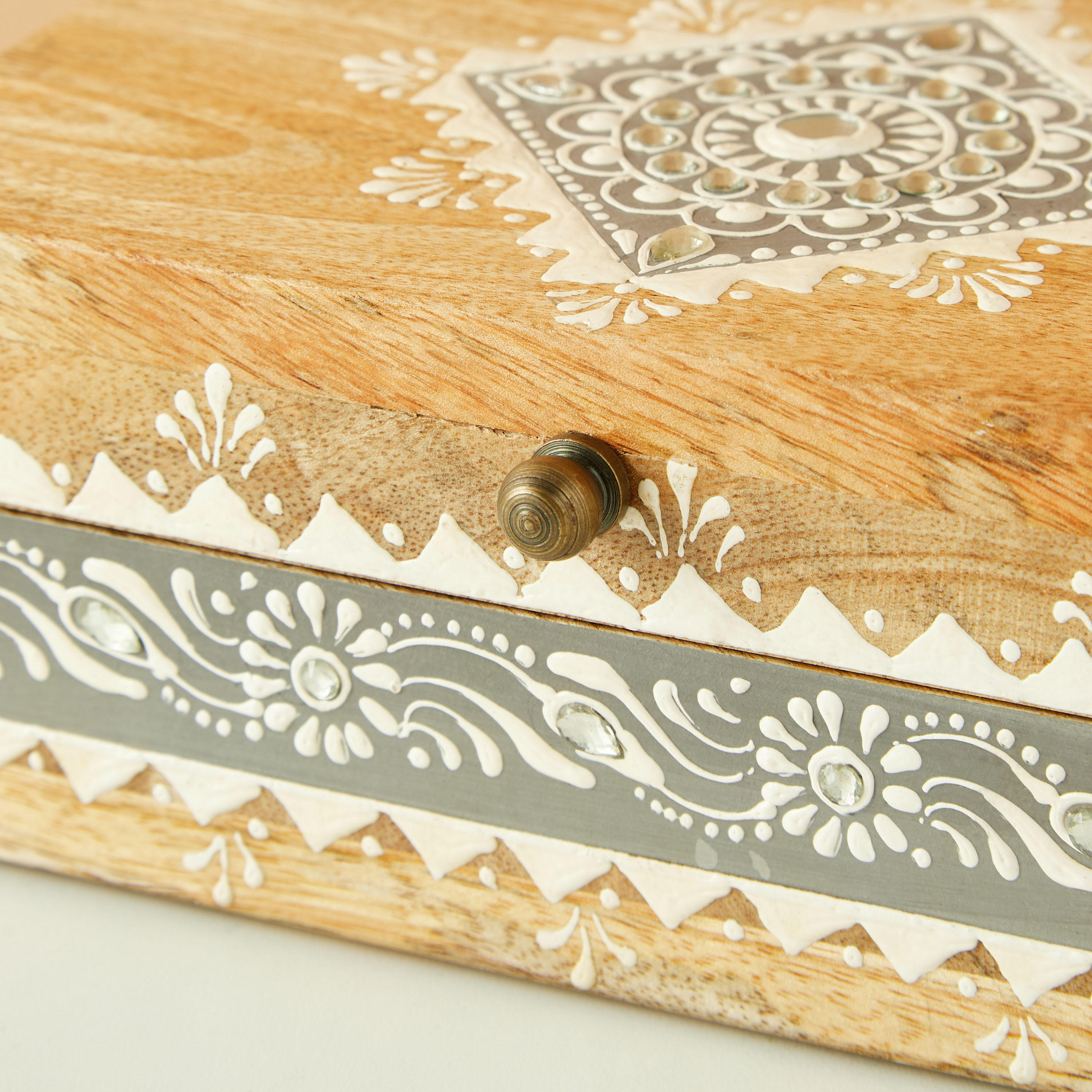 Wooden Decorative Box - 20x8 cms-household-decor-boxesandtrays-image-4