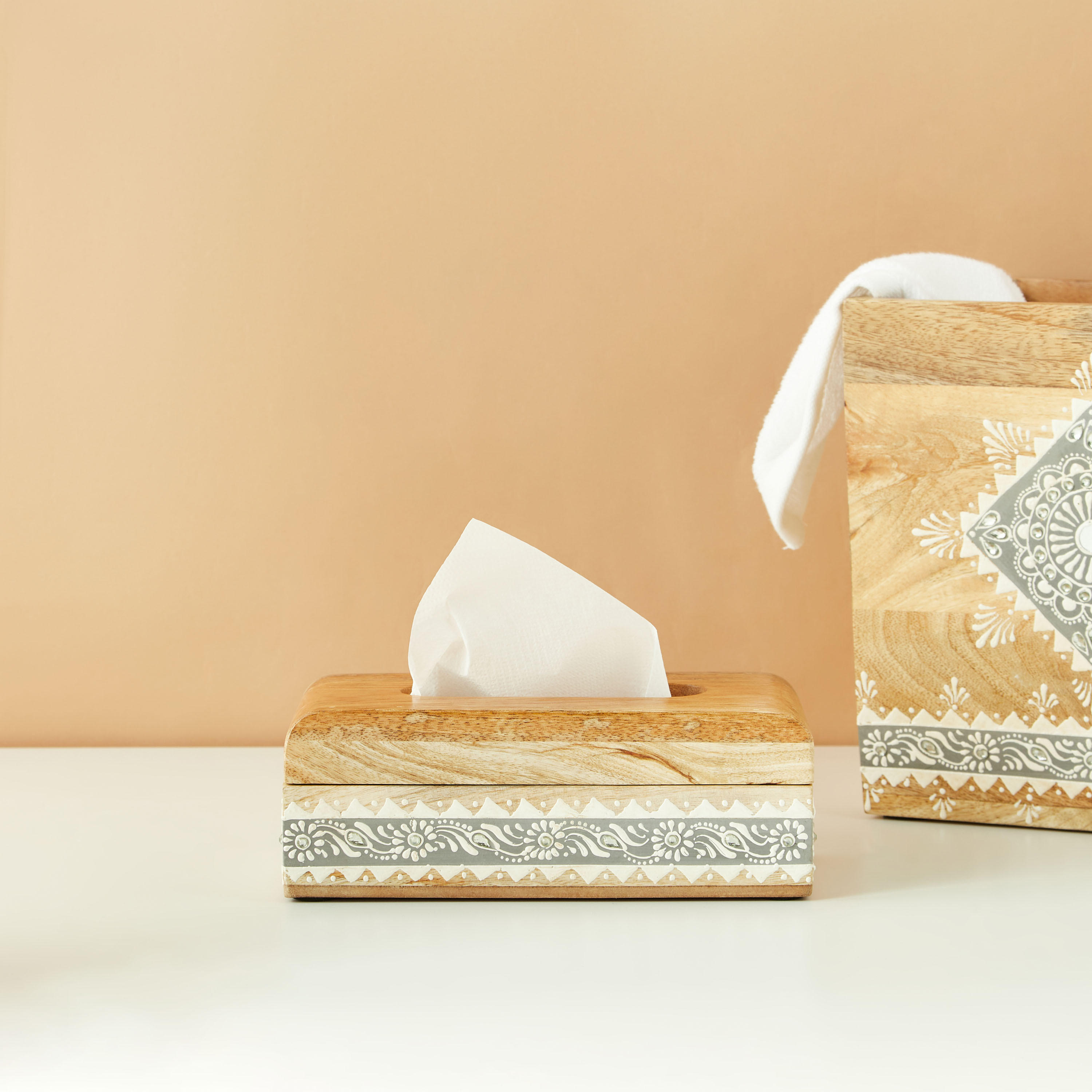 Embellished Wooden Tissue Box-household-decor-boxesandtrays-image-1