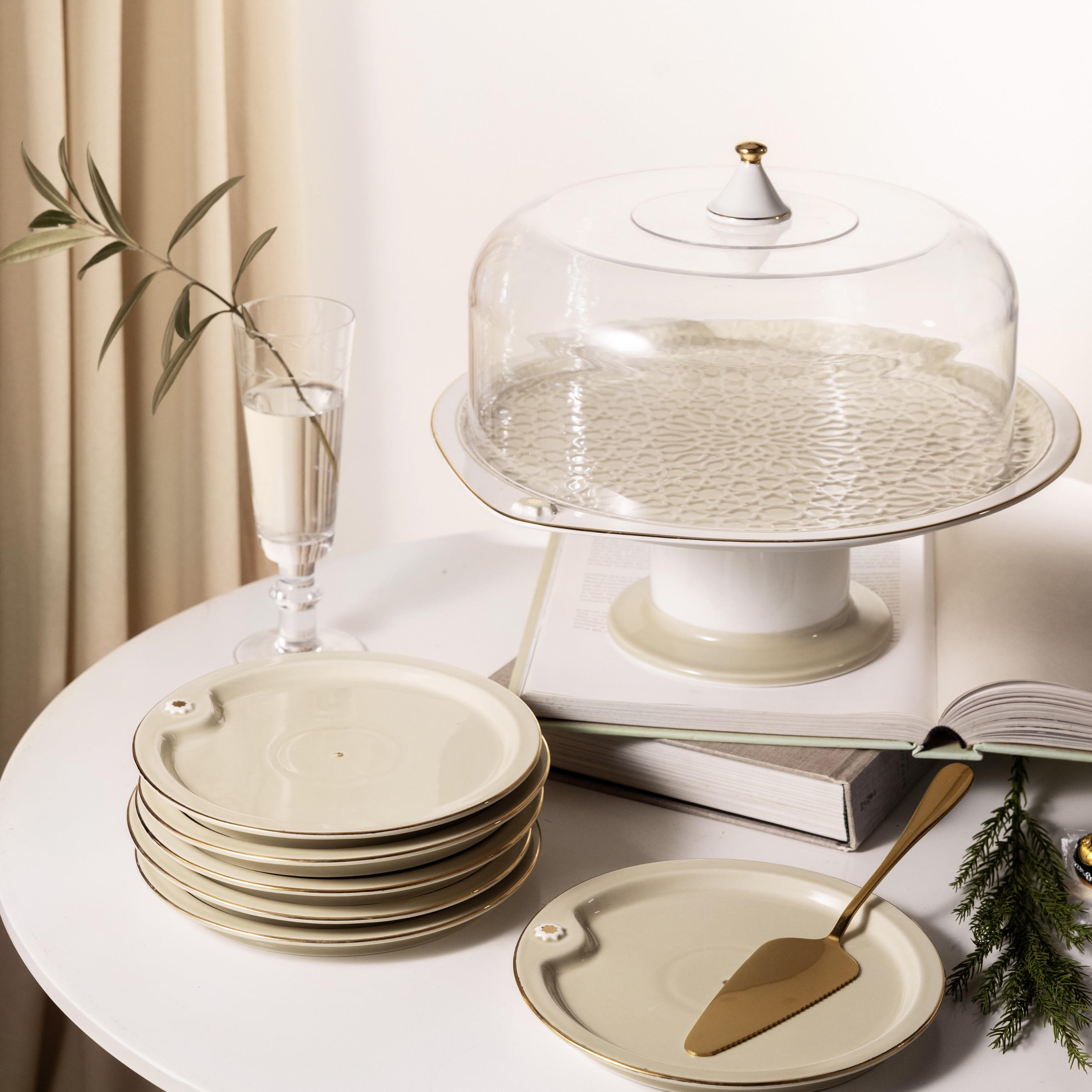 طقم تقديم كيك 9 قطع أصالة من أوتانتيك-household-dining-serveware-cakestands-image-1