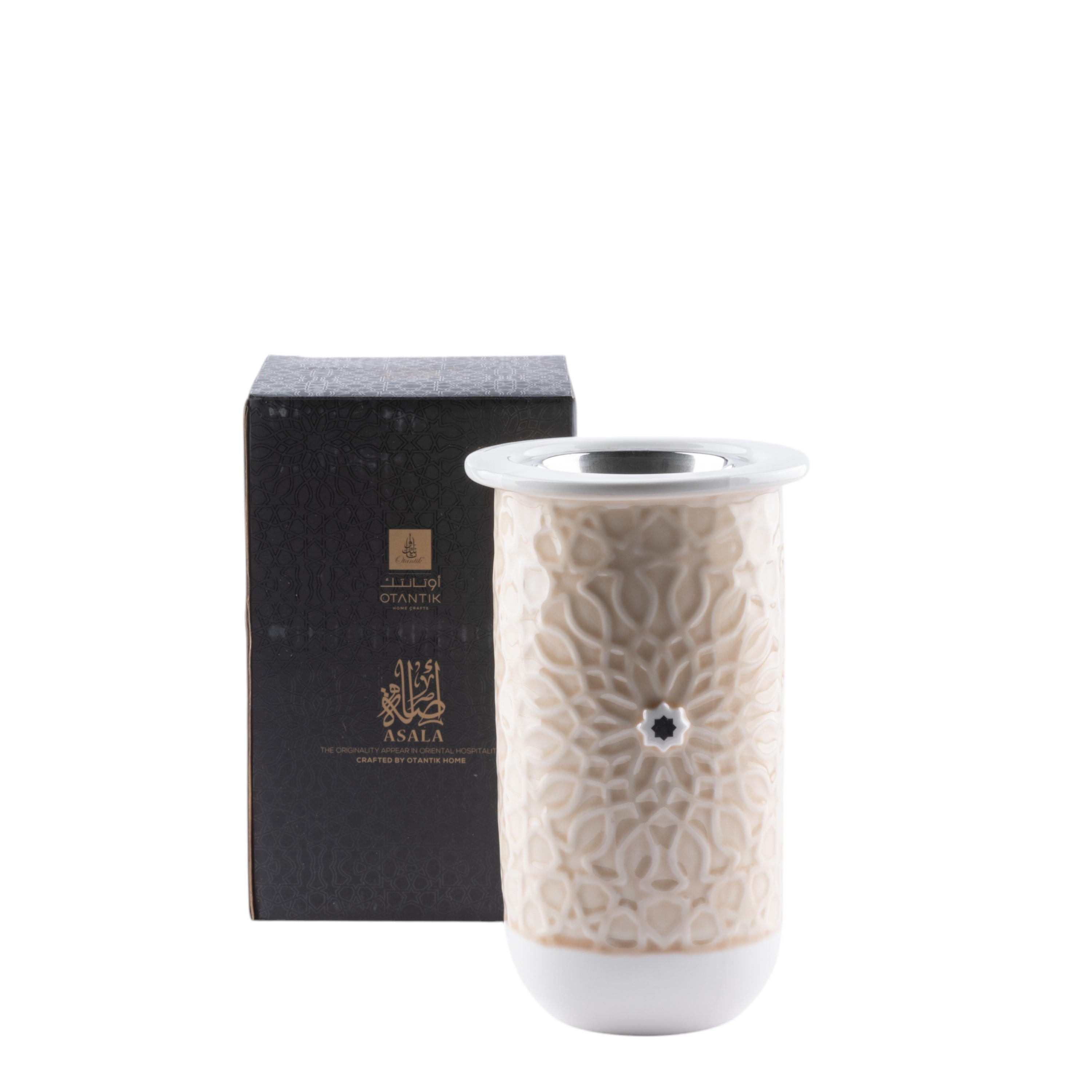 Otantik Asalah Porcelain Decorative Incense Burner - 11x21x20 cms-household-homefragrance-burners-image-2
