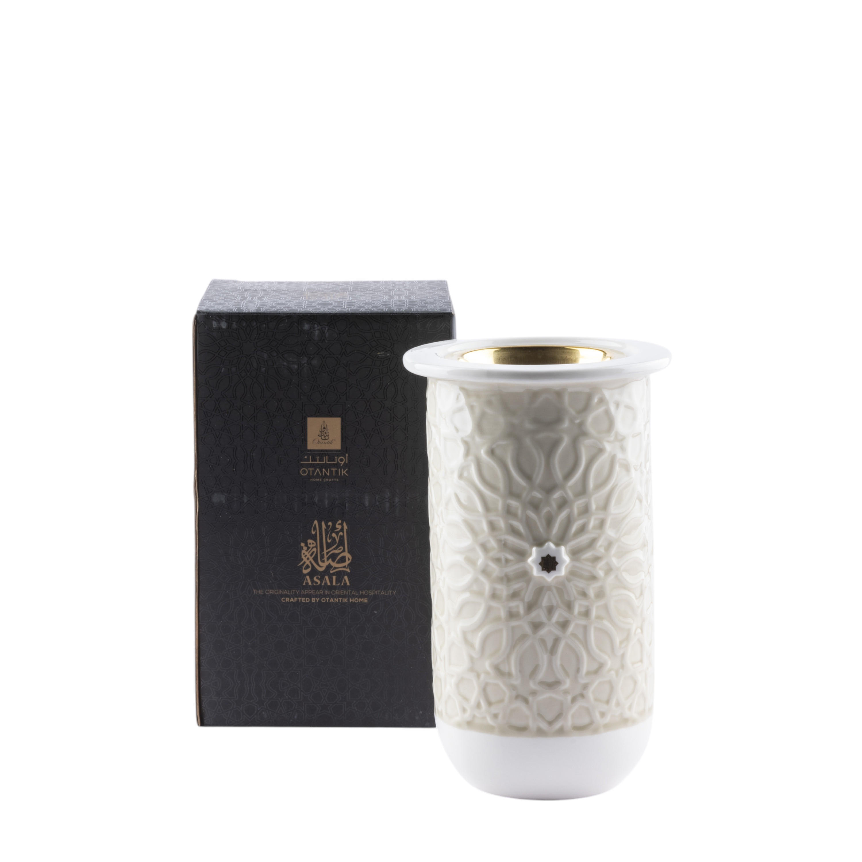 Otantik Asalah Porcelain Decorative Incense Burner - 11x21x20 cms-household-homefragrance-burners-image-2