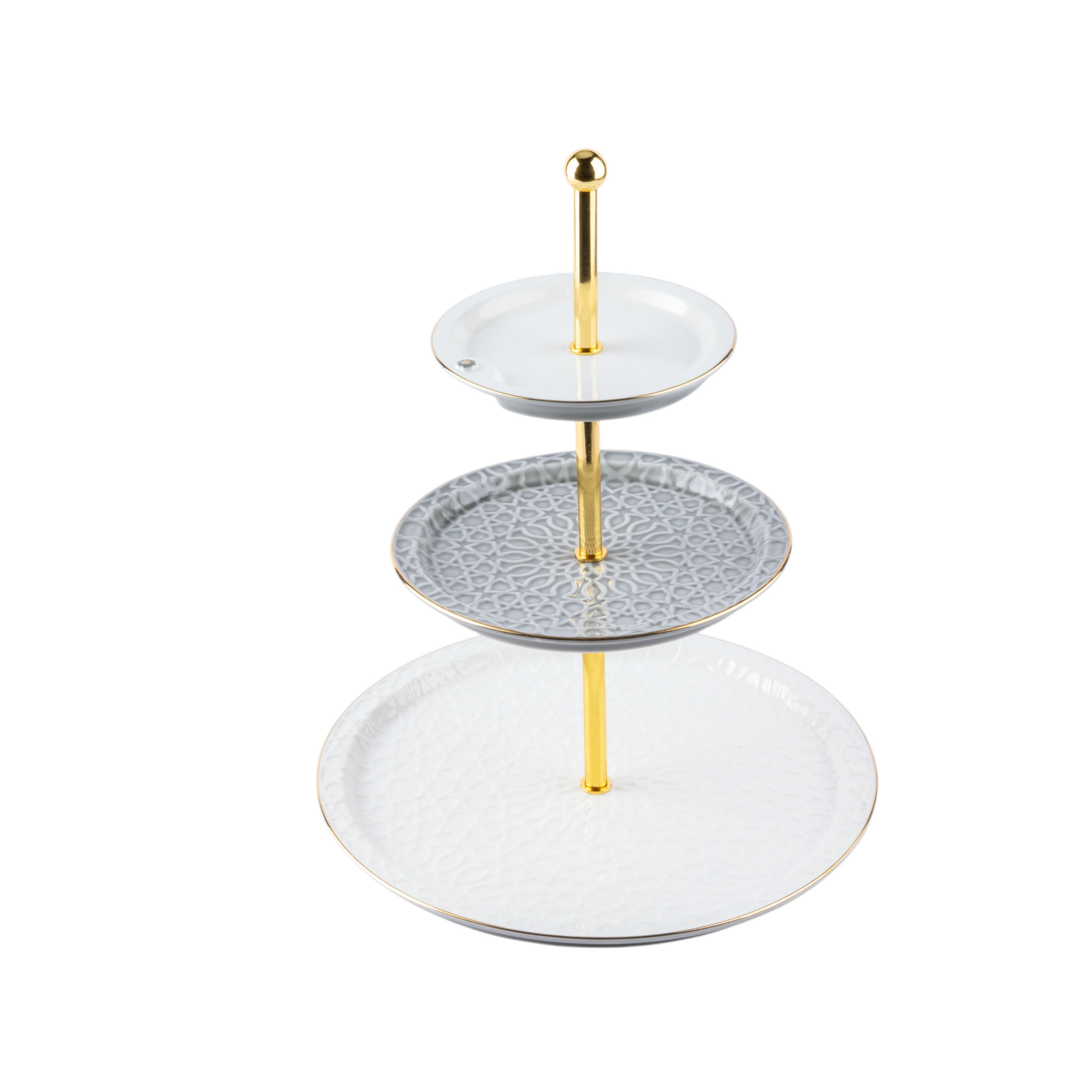 Otantik Asalah 3-Tier Porcelain Cake Stand -  14x27x9 cms-household-dining-serveware-cakestands-image-5