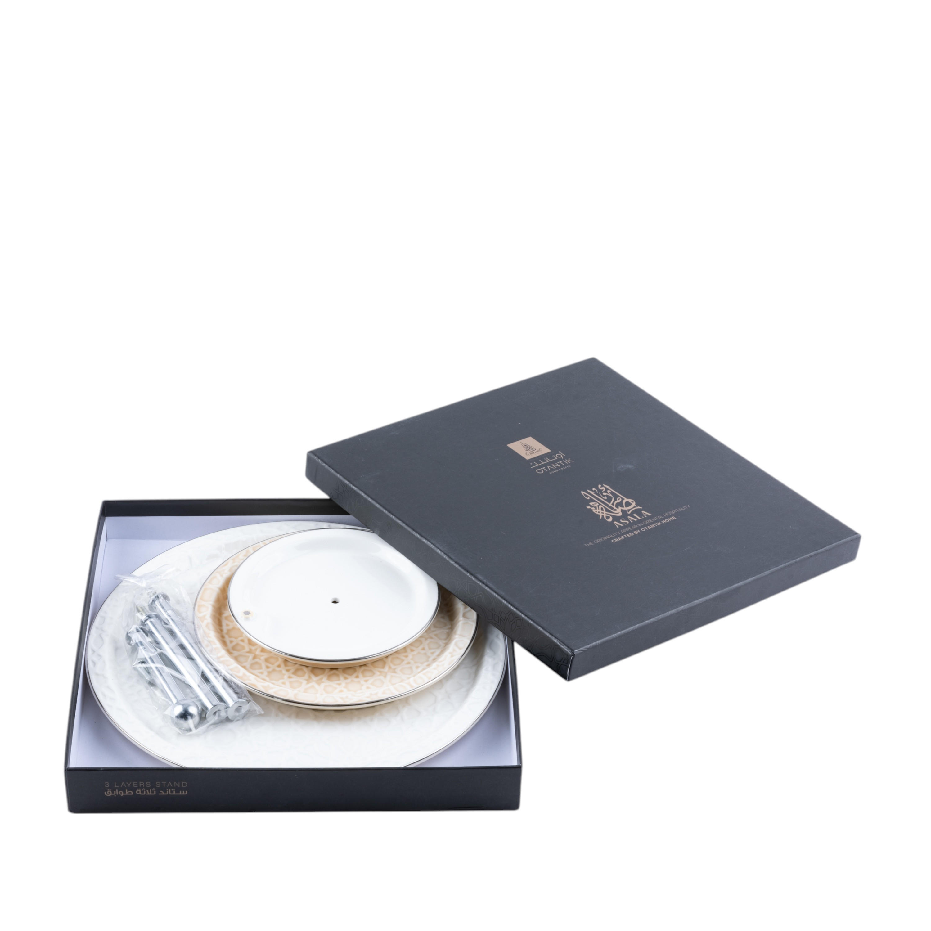 Otantik Asalah 3-Tier Porcelain Cake Stand -  14x27x9 cms-household-dining-serveware-cakestands-image-3