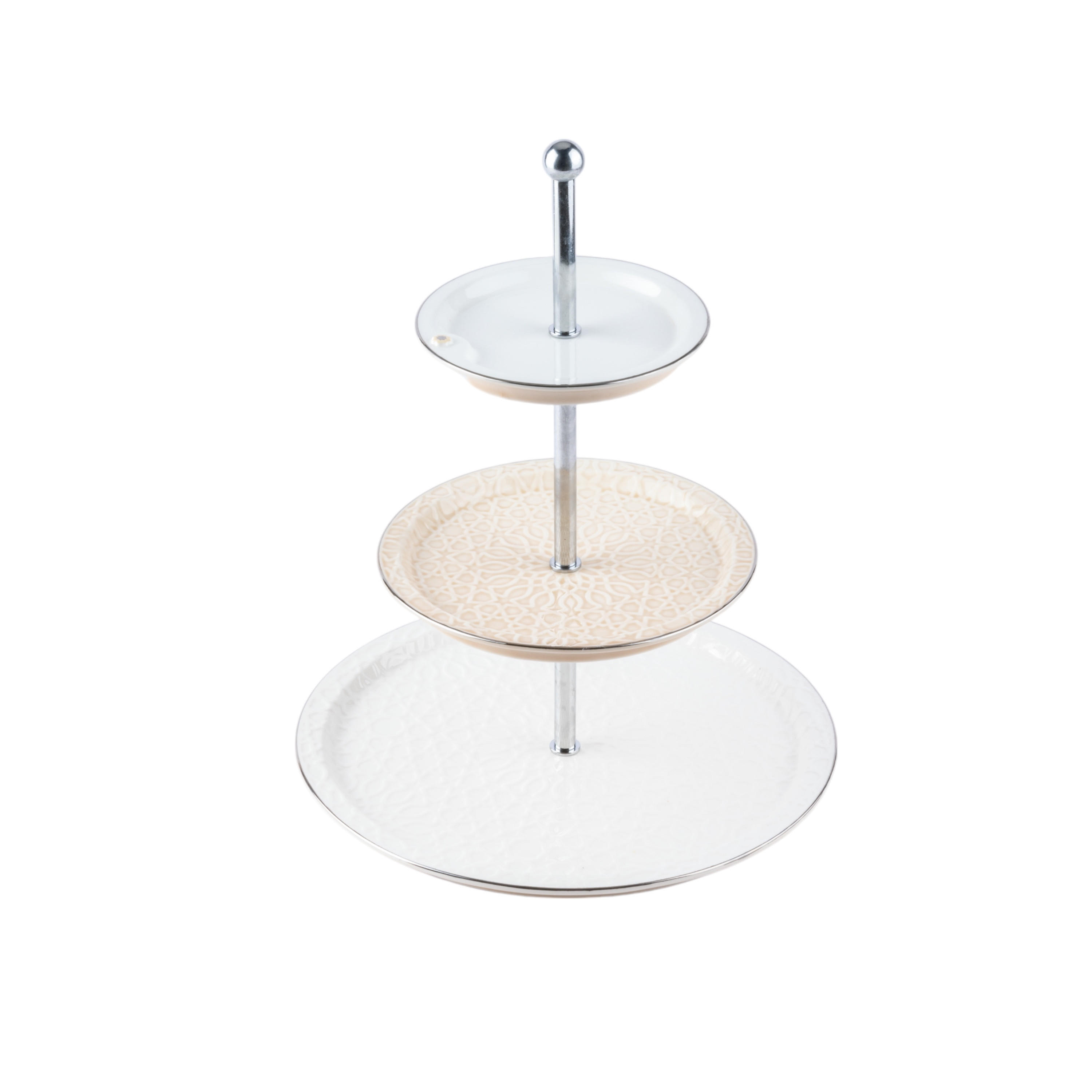 Otantik Asalah 3-Tier Porcelain Cake Stand -  14x27x9 cms-household-dining-serveware-cakestands-image-5