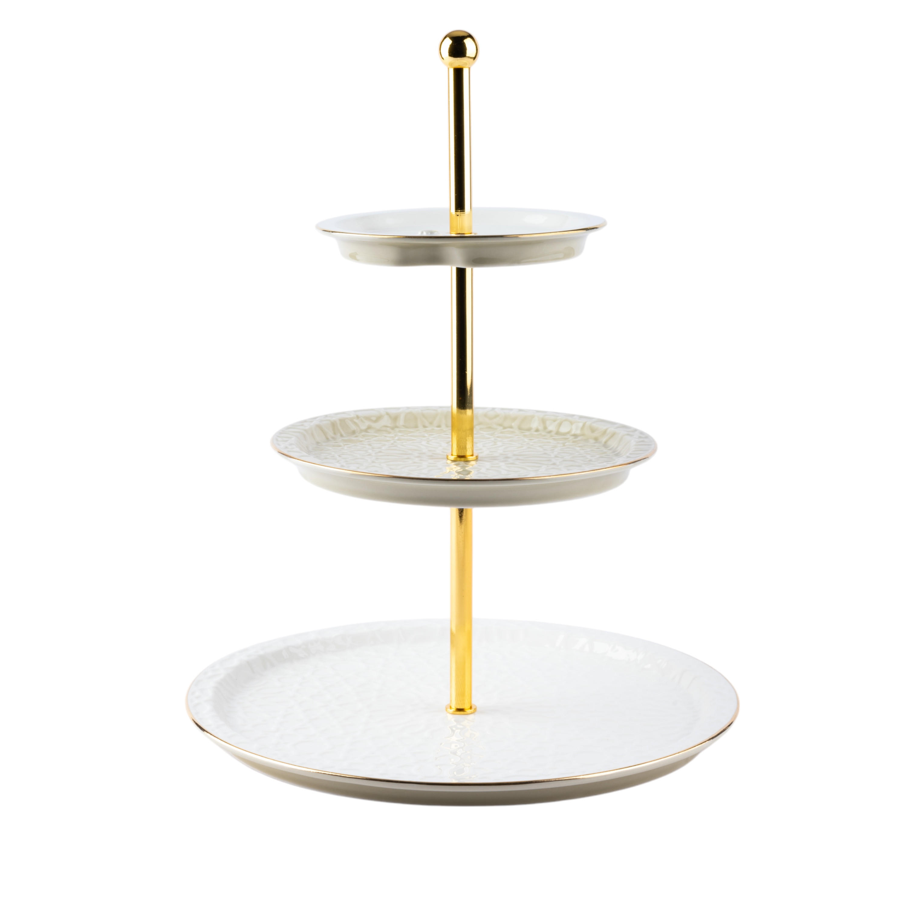 Otantik Asalah 3-Tier Porcelain Cake Stand -  14x27x9 cms-household-dining-serveware-cakestands-image-4