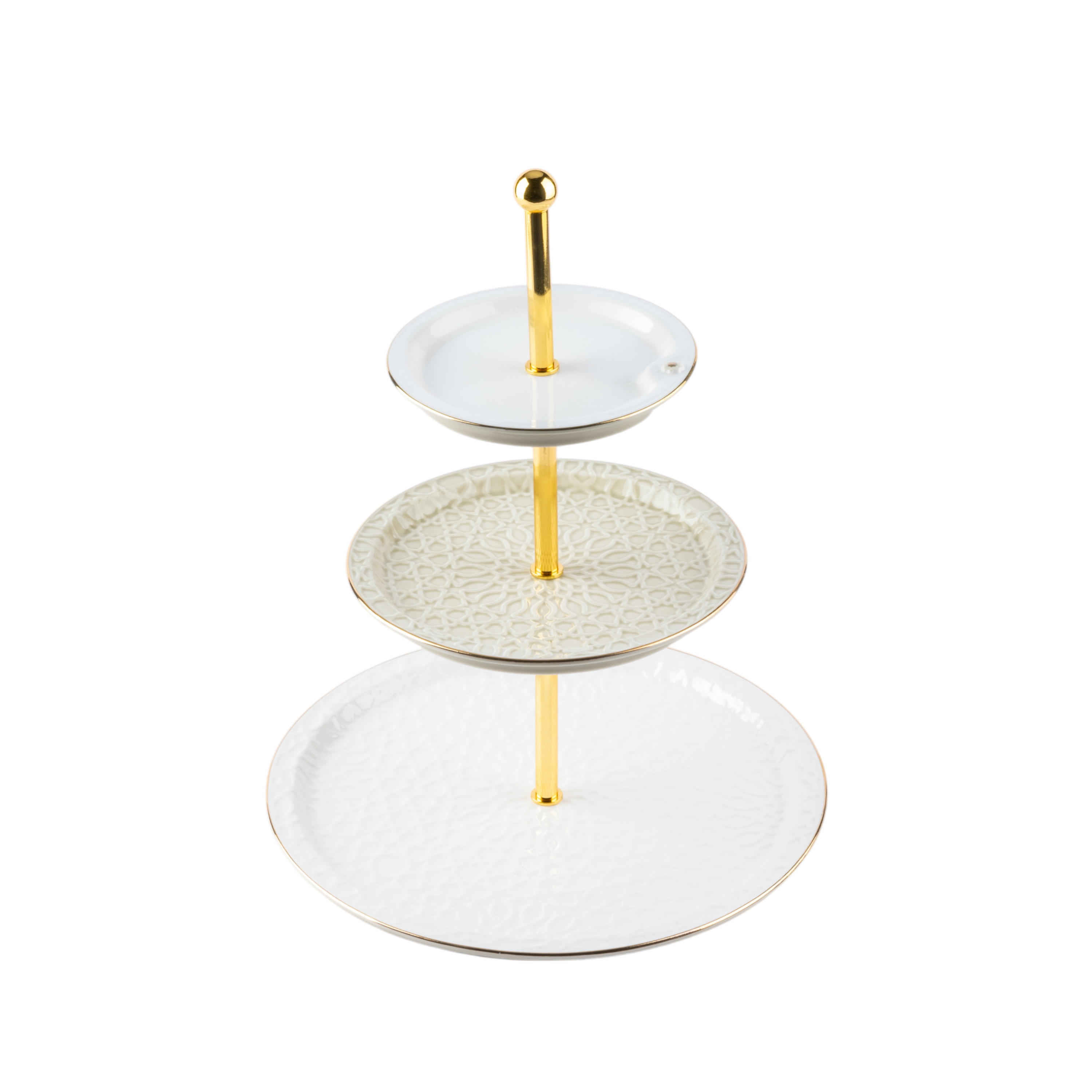 Otantik Asalah 3-Tier Porcelain Cake Stand -  14x27x9 cms-household-dining-serveware-cakestands-image-5