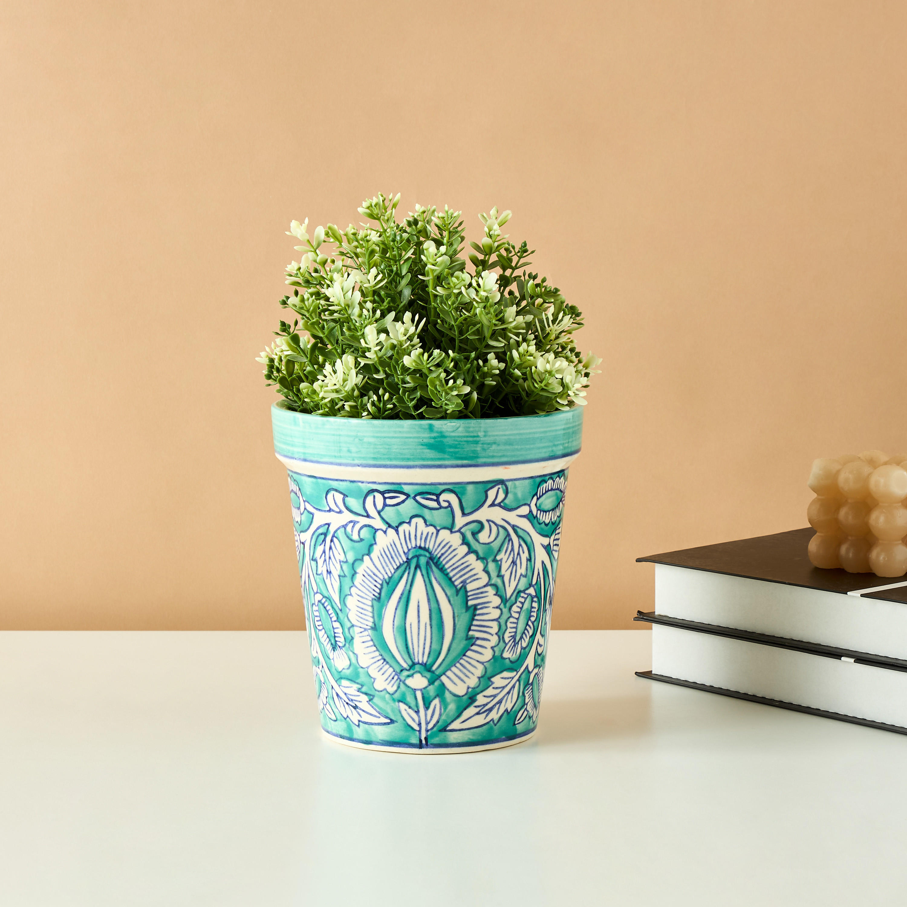 Decorative Ceramic Planter - 15 cm-household-decor-decorativeobjectsandsculptures-image-1