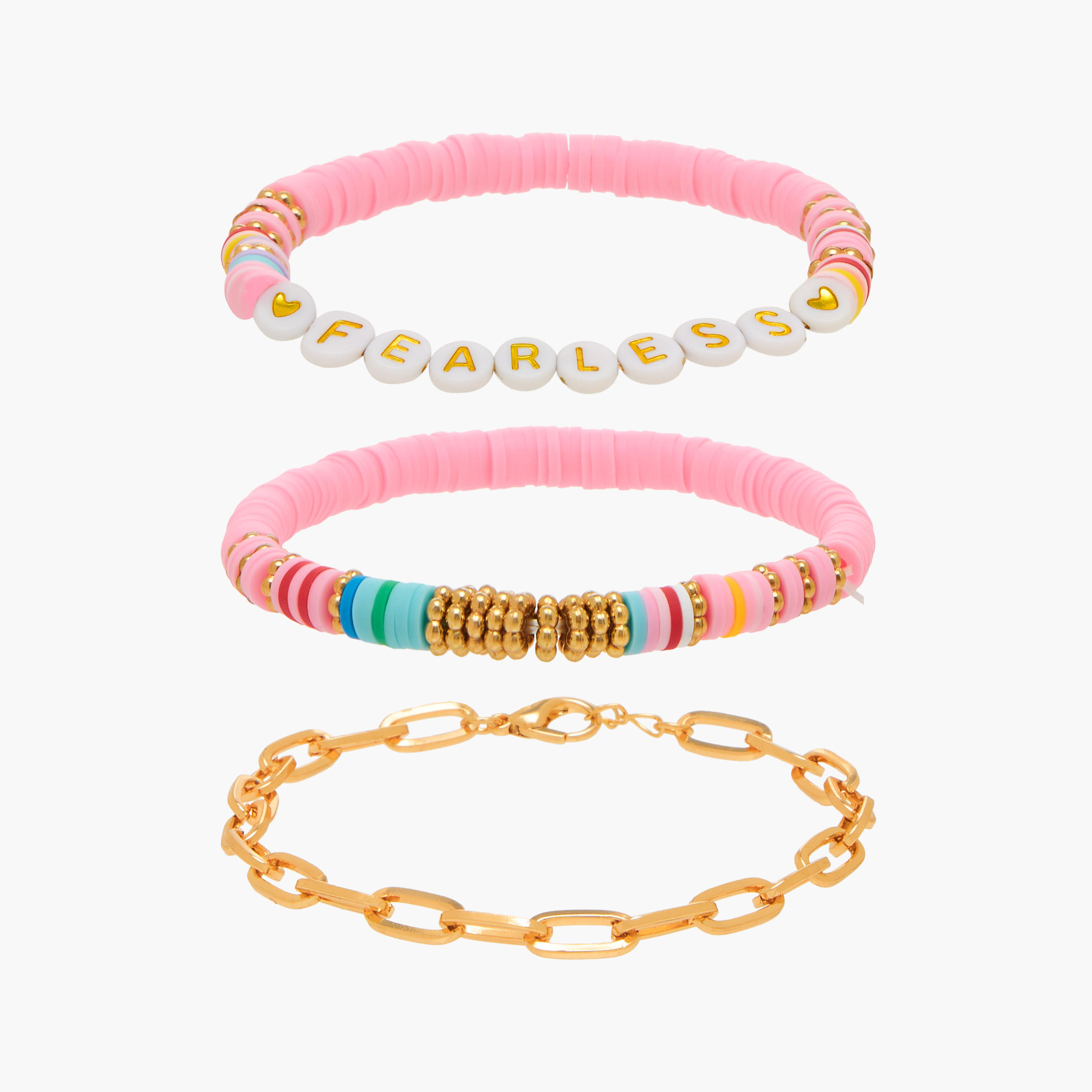 Pack of 3 Metal Beaded Bracelet-women-watchesandjewellery-jewellery-banglesandbracelets-image-1