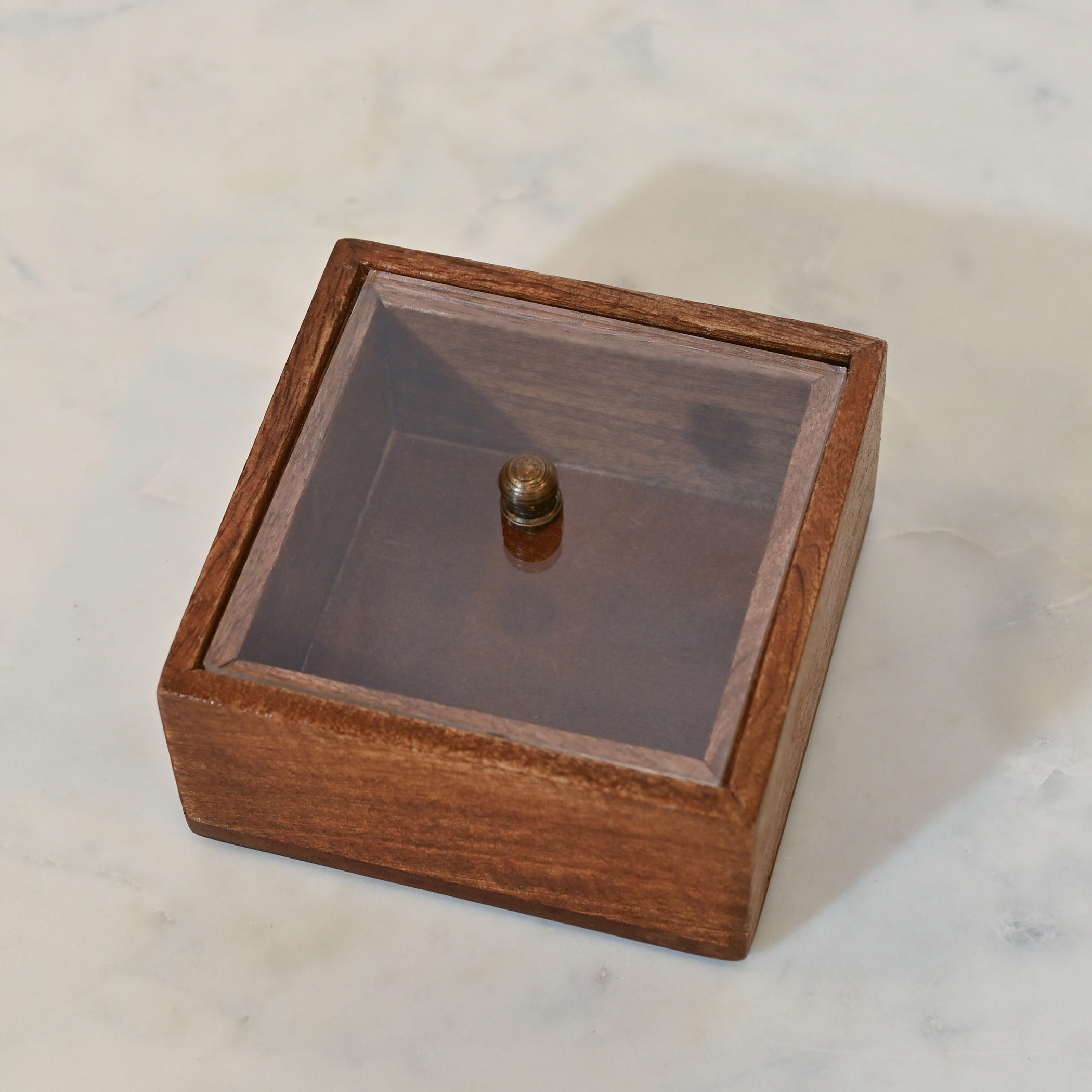 Home Carving Wooden Decorative Box - 10x10x15 cms-household-decor-boxesandtrays-image-2