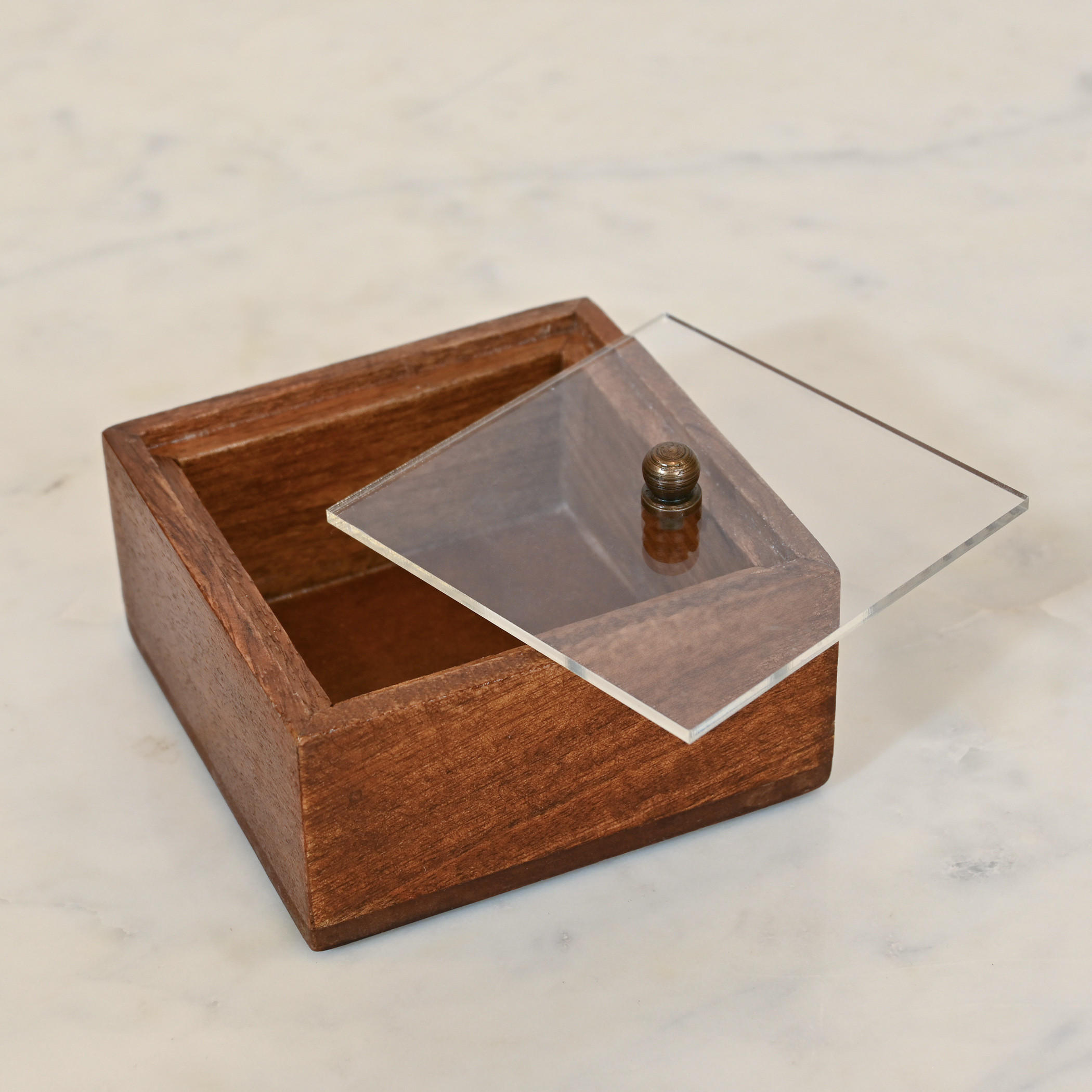 Home Carving Wooden Decorative Box - 10x10x15 cms-household-decor-boxesandtrays-image-3