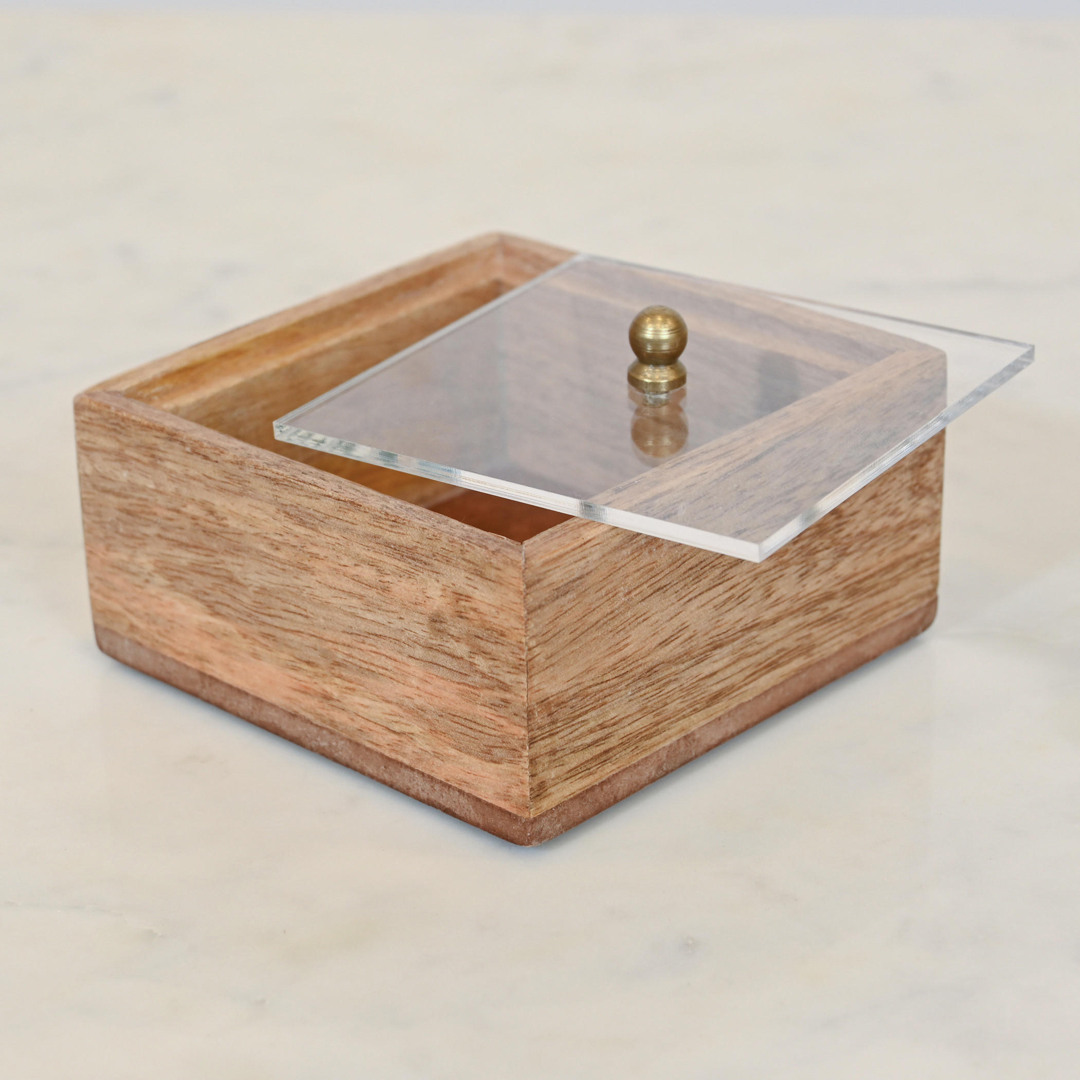 Home Carving Wooden Decorative Box - 10x10x5 cms-household-decor-boxesandtrays-image-3