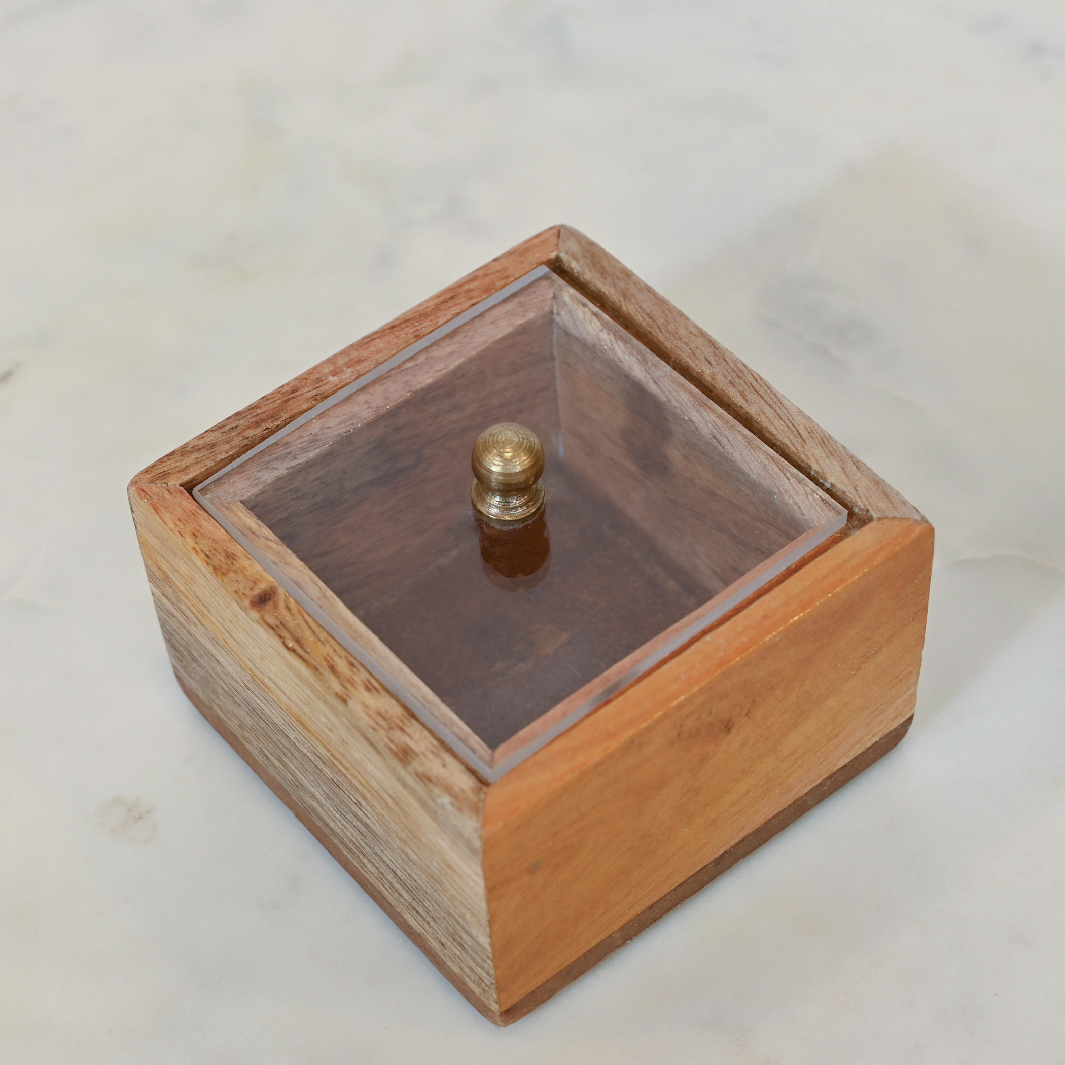 Home Carving Wooden Decorative Box - 8x8x5 cms-household-decor-boxesandtrays-image-2
