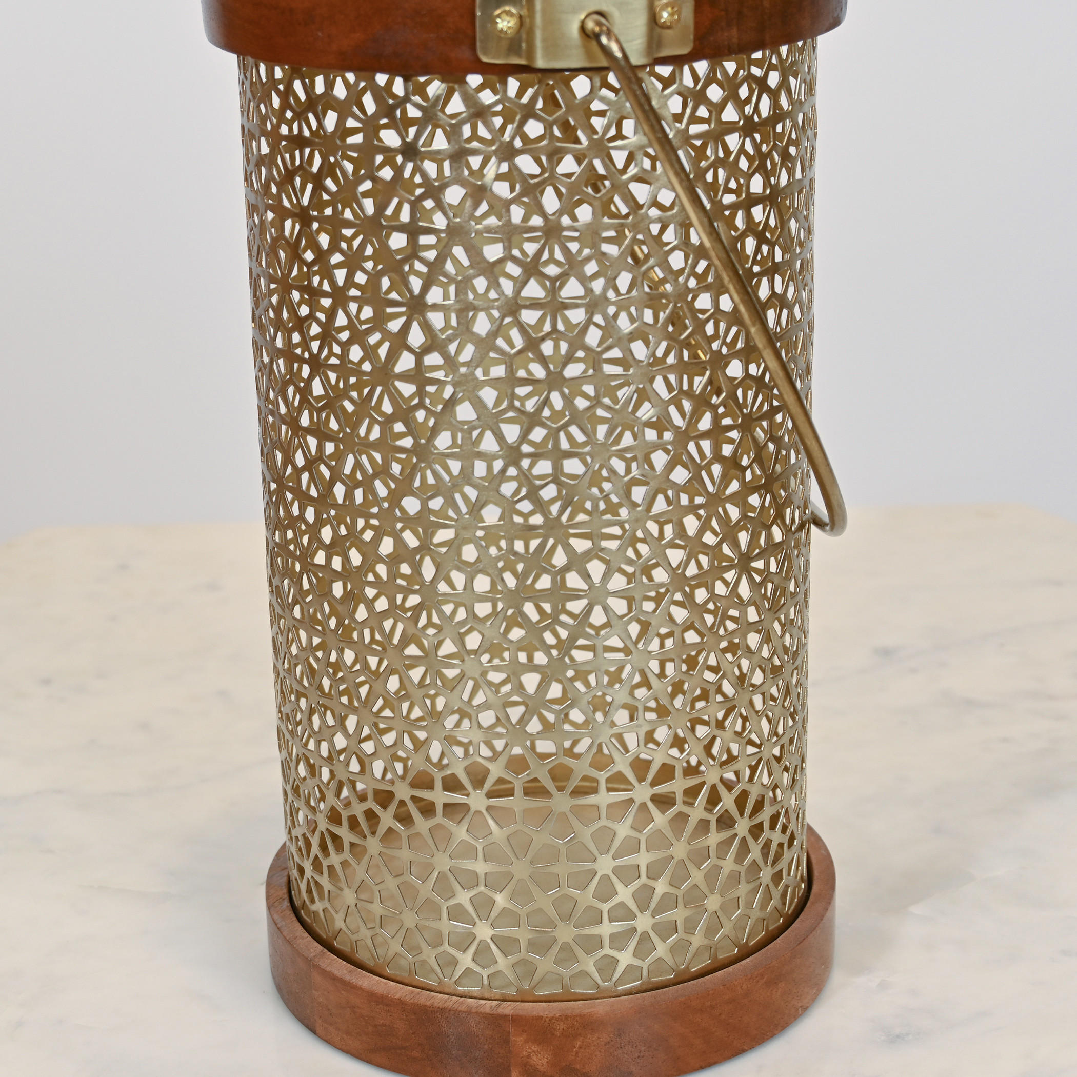 Home Carving Cutwork Detail Cylindrical Lantern - 33 cms-household-decor-candleholdersandlanterns-image-4