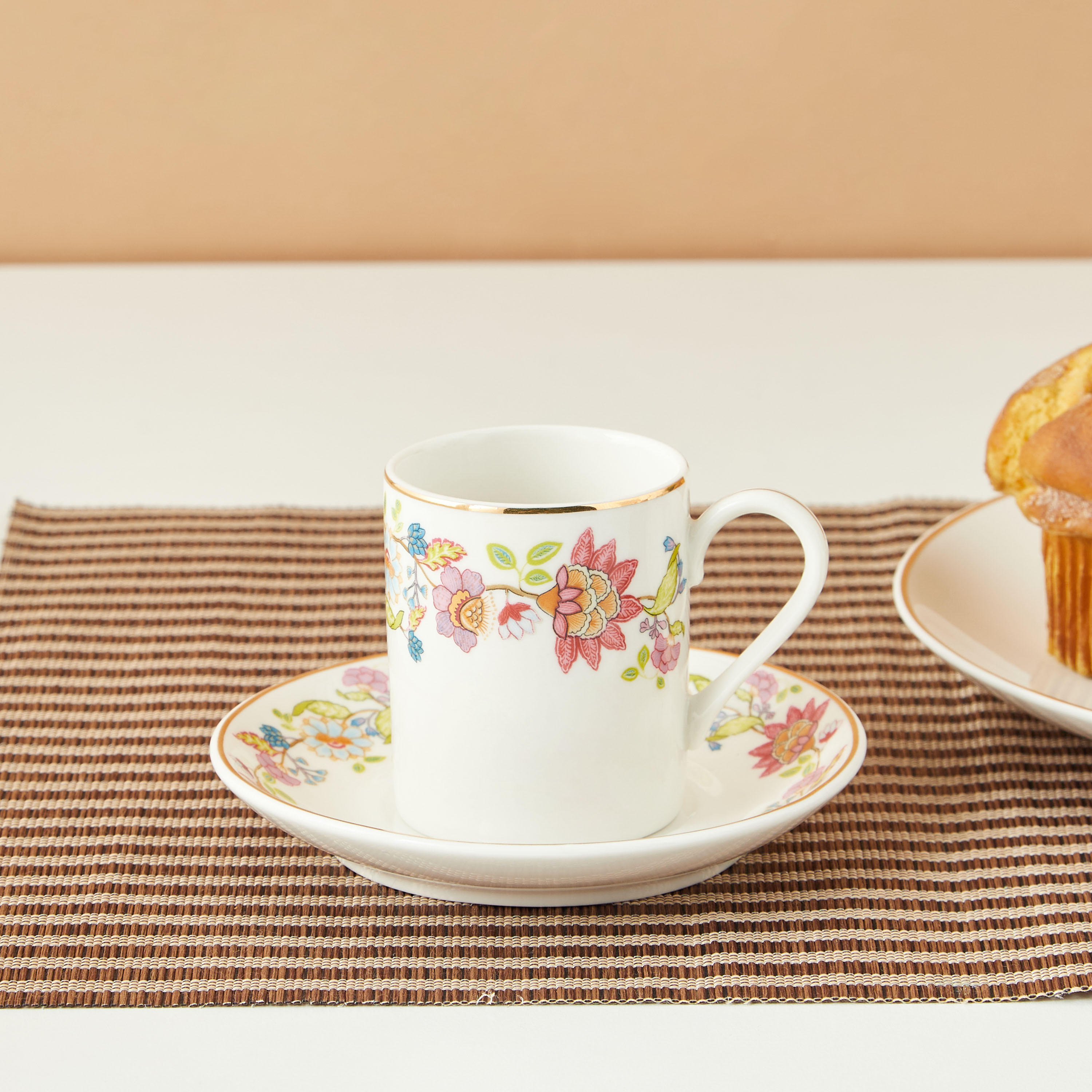 Summer Flower 12-Piece Espresso Cup and Saucer Set - 100 ml-household-dining-teaandcoffee-teaandcoffeesets-image-1