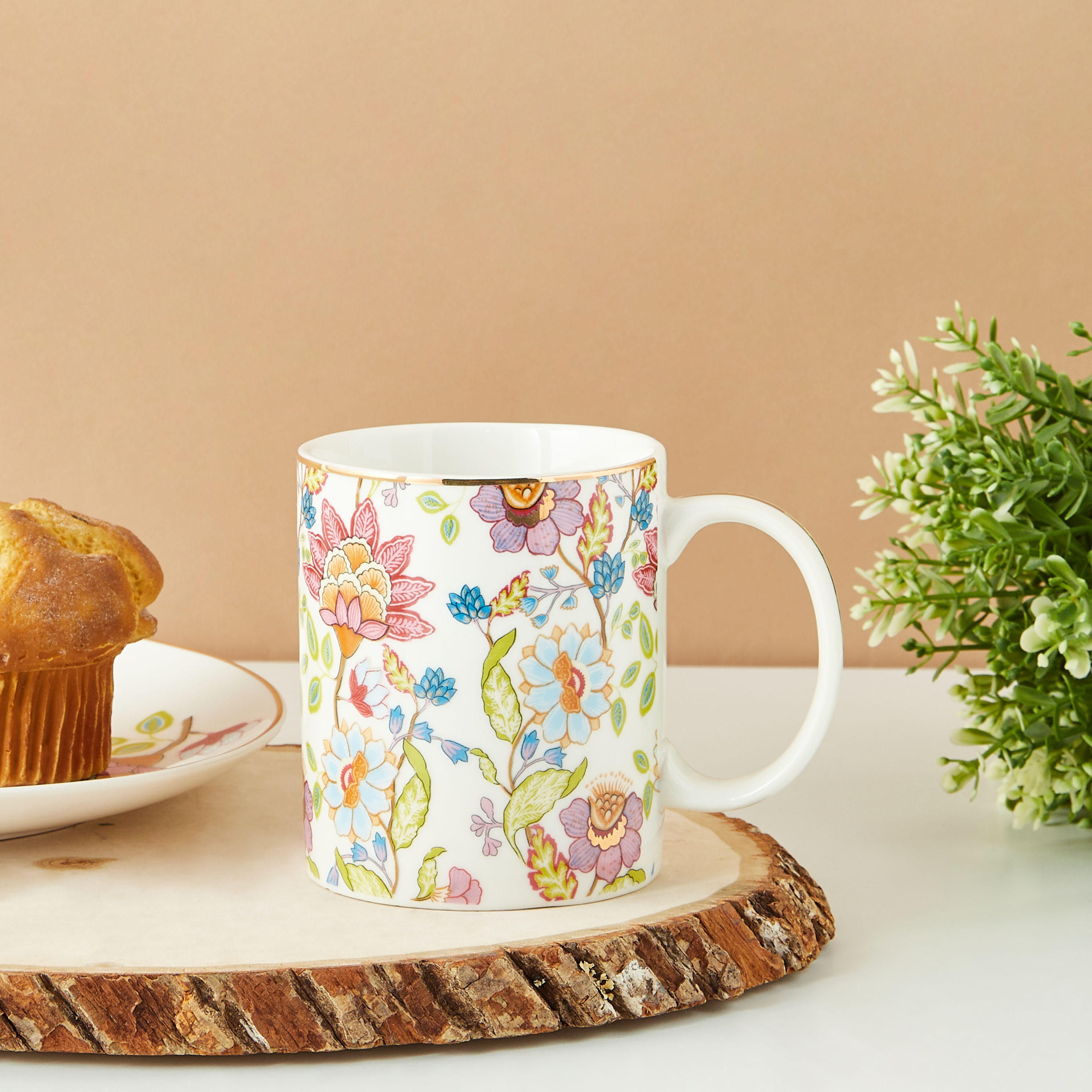Summer Flower Porcelain Mug - 350 ml-household-dining-teaandcoffee-mugsandcups-image-1