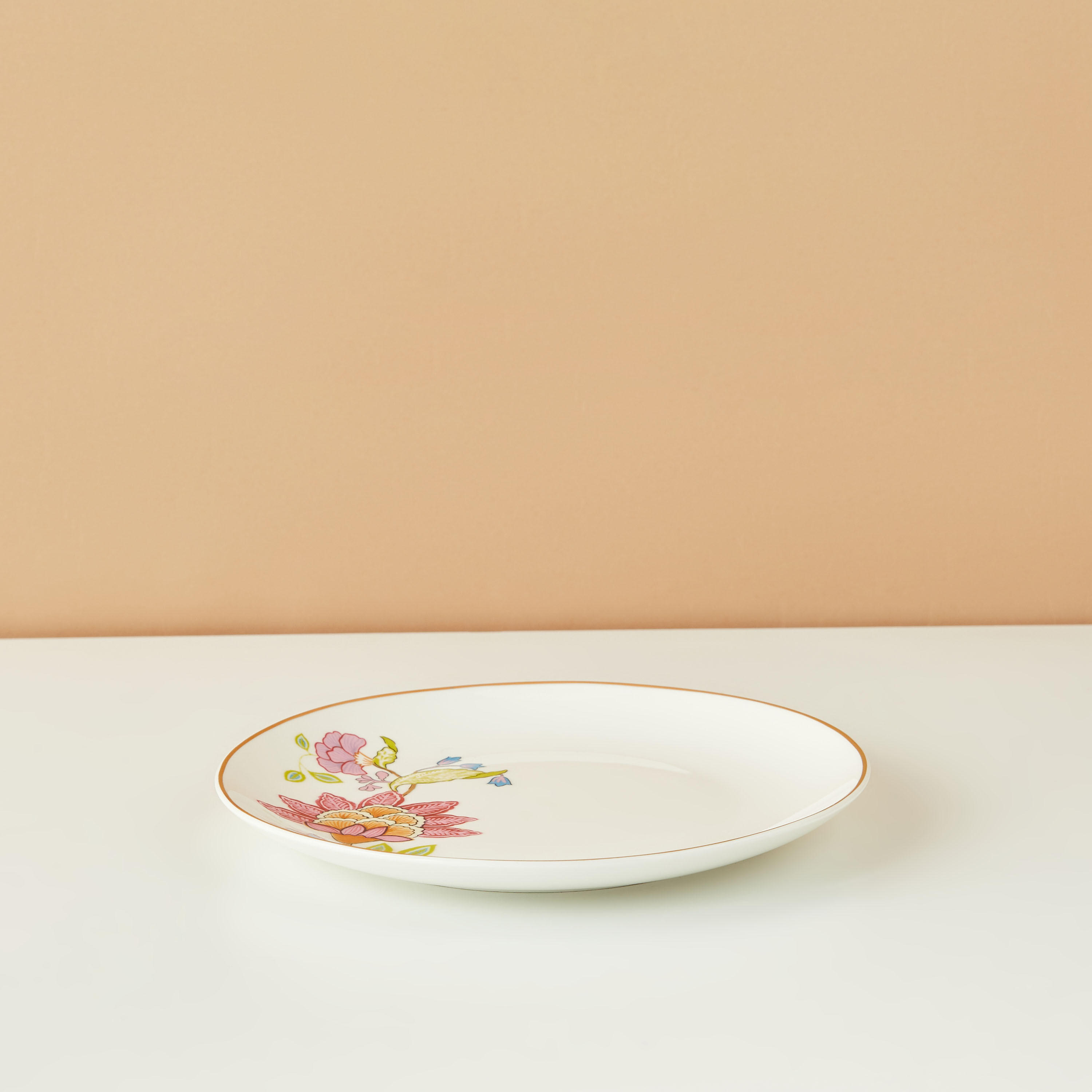 Summer Flower Printed Porcelain Quarter Plate - 20 cms-household-dining-dinnerware-plates-image-1