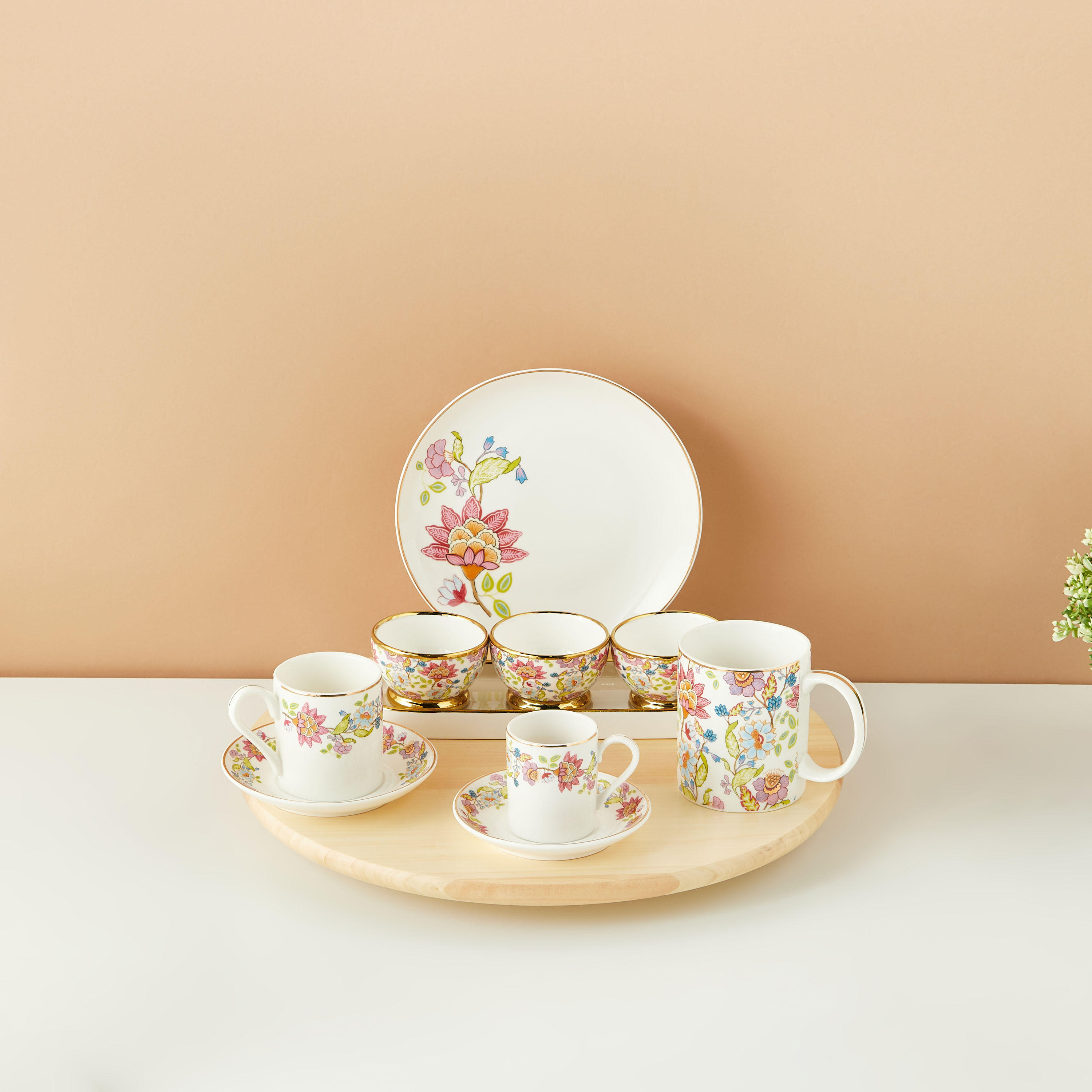 Summer Flower Printed Porcelain Quarter Plate - 20 cms-household-dining-dinnerware-plates-image-5