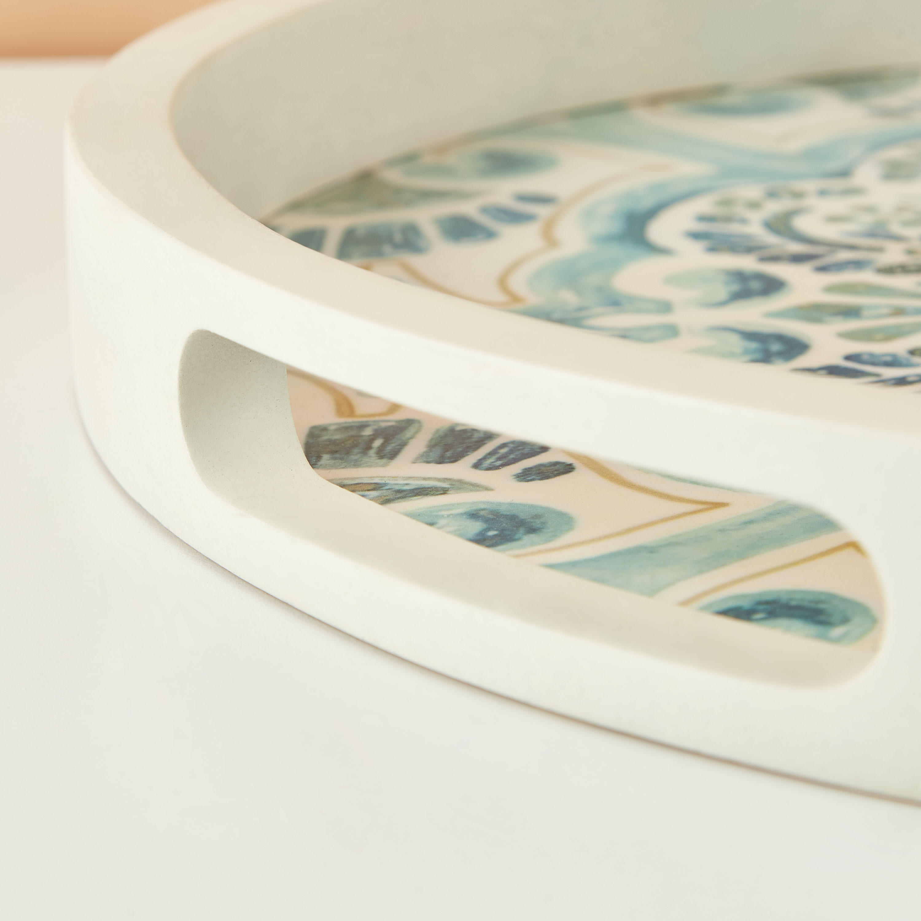 Enamel Coastal Paisley Print Serving Tray - 36 cms-household-dining-serveware-servingtrays-image-4