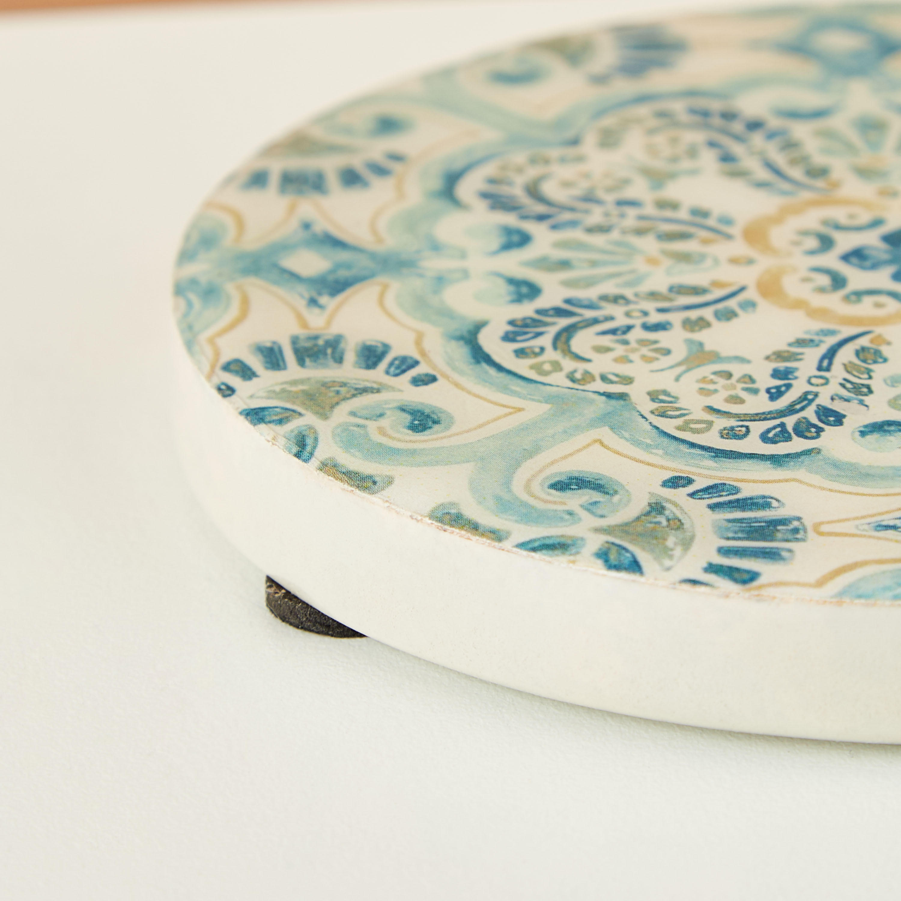 Enamel Coastal Boho 4-Piece Wooden Coaster Set - 10 cms-household-dining-teaandcoffee-teaandcoffeeaccessories-image-4
