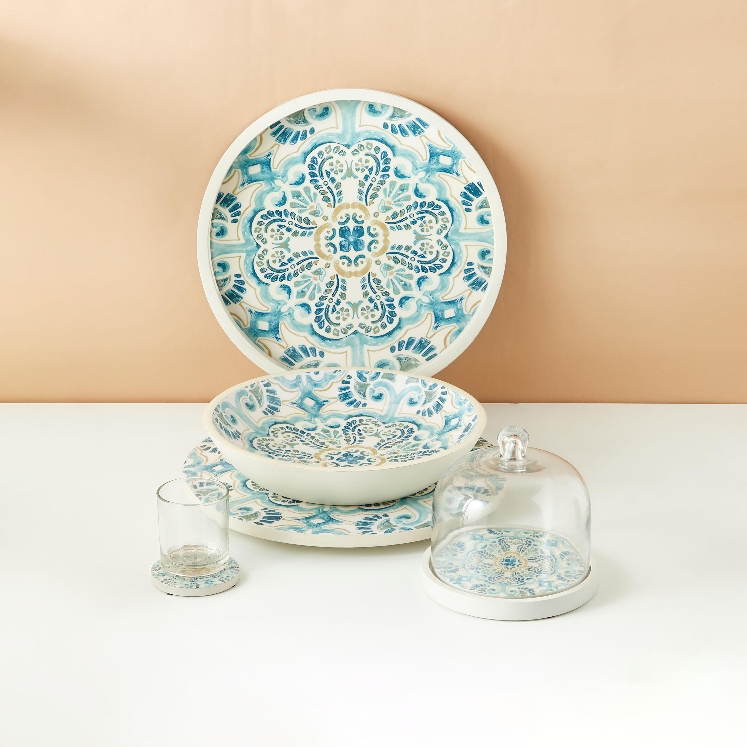 Enamel Coastal Boho Lazy Susan - 40 cms-household-dining-serveware-servingplatters-image-6