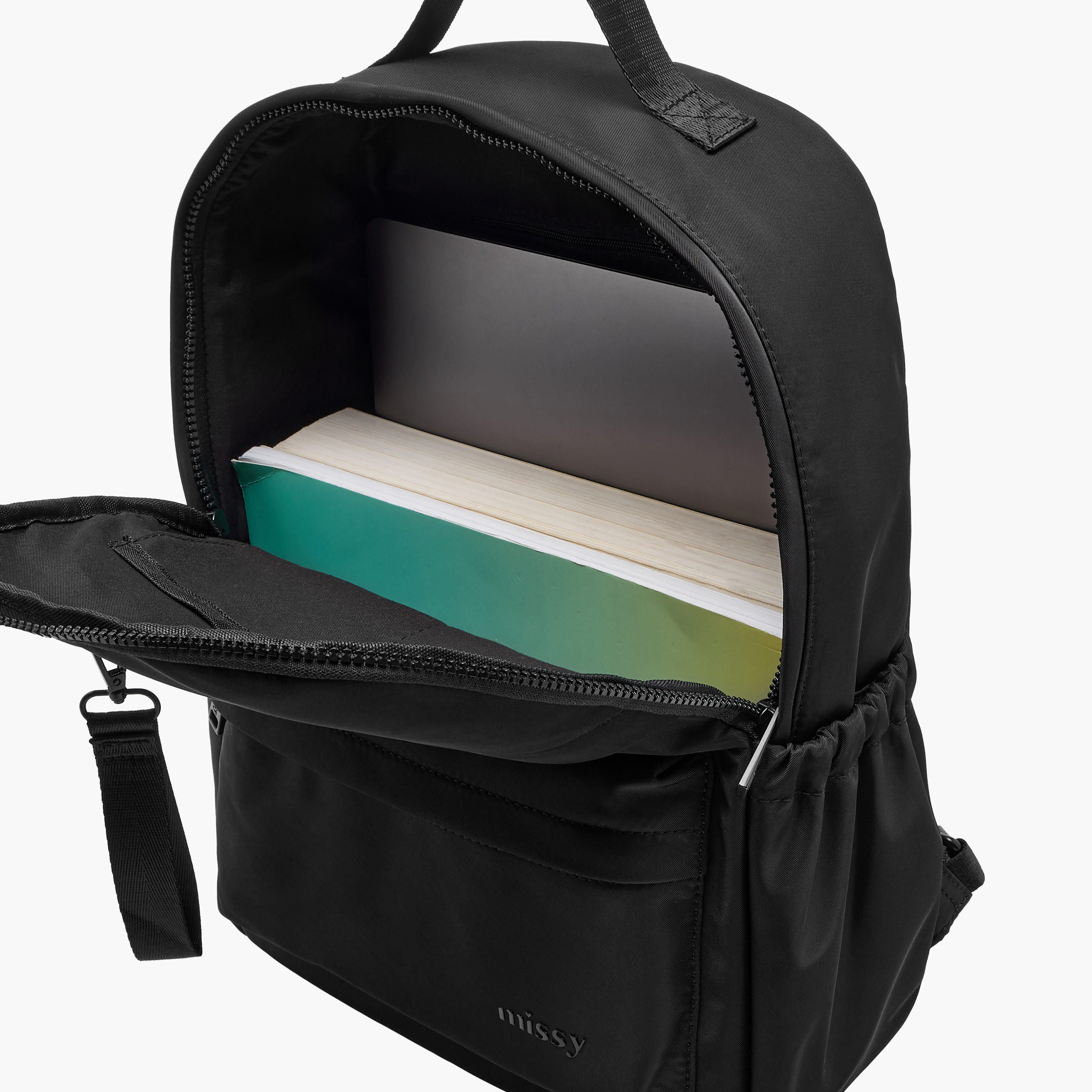 شنطة ظهر سادة مع حمالات قابلة للتعديل وسحاب إغلاق من ميسي-women-bagsandwallets-backpacks-image-1