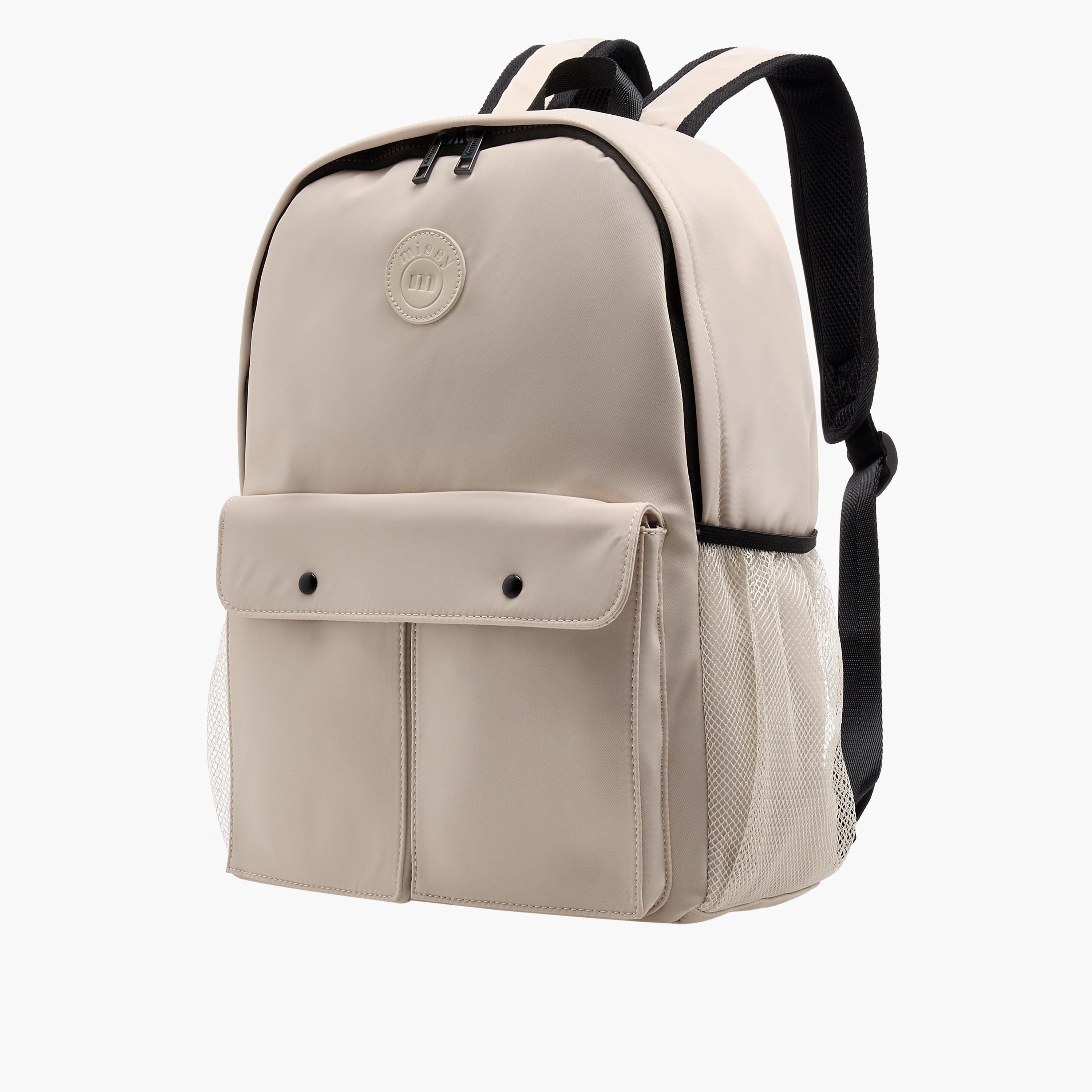 Missy Logo Applique Backpack with Adjustable Straps and Zip Closure-women-bagsandwallets-backpacks-image-2