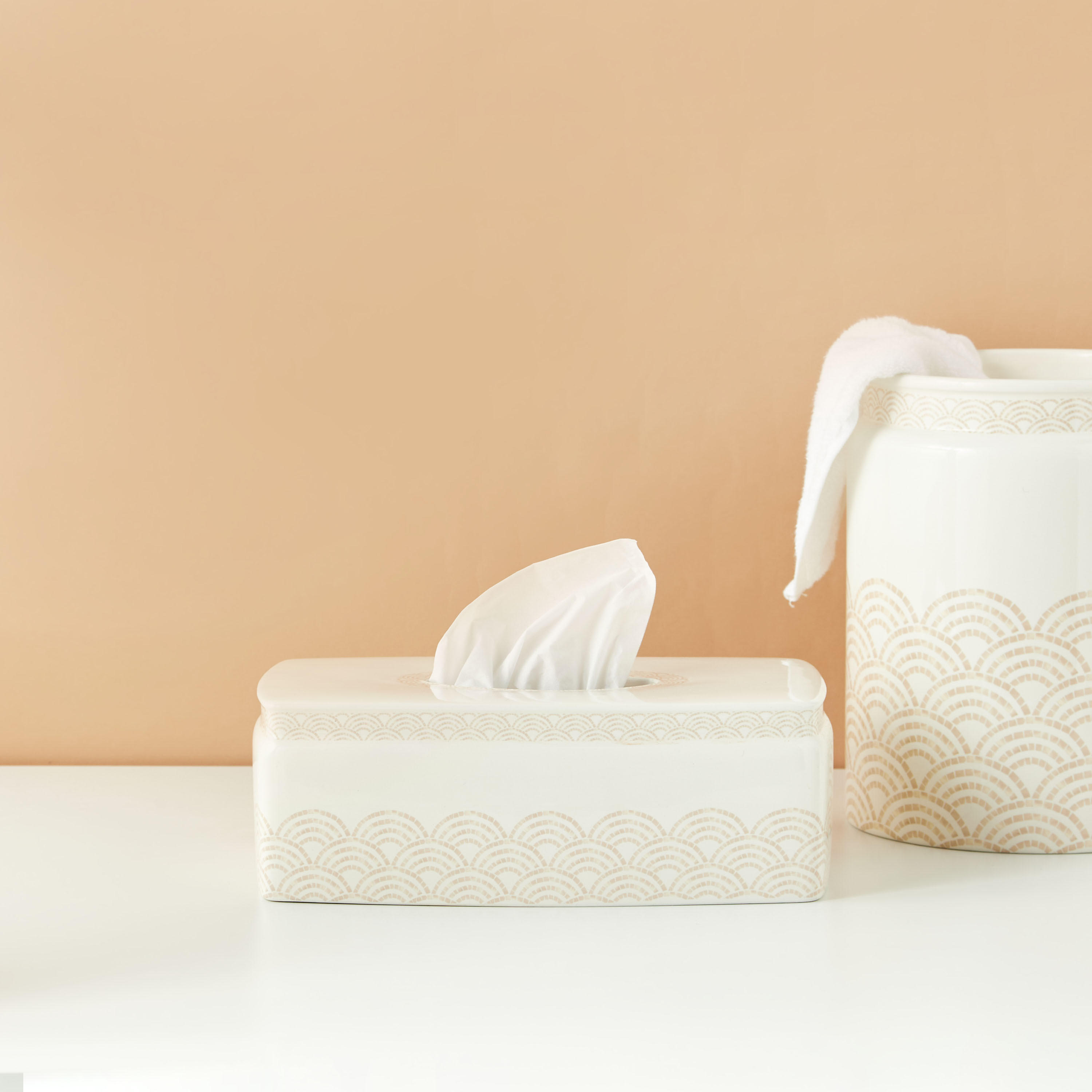 Shell Print Tissue Box-household-bathandlaundry-bathaccessories-tissueboxesandcottonjars-image-1
