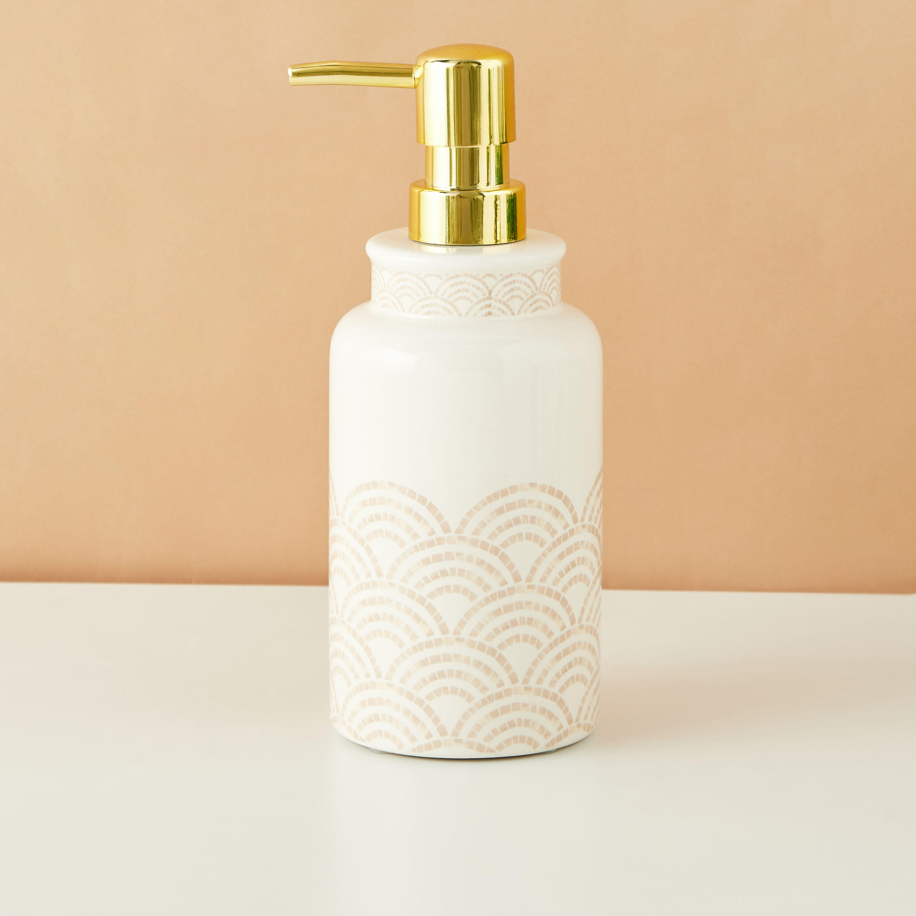 Shell Print Ceramic Lotion Dispenser-household-bathandlaundry-bathaccessories-soapdishesanddispensers-image-2