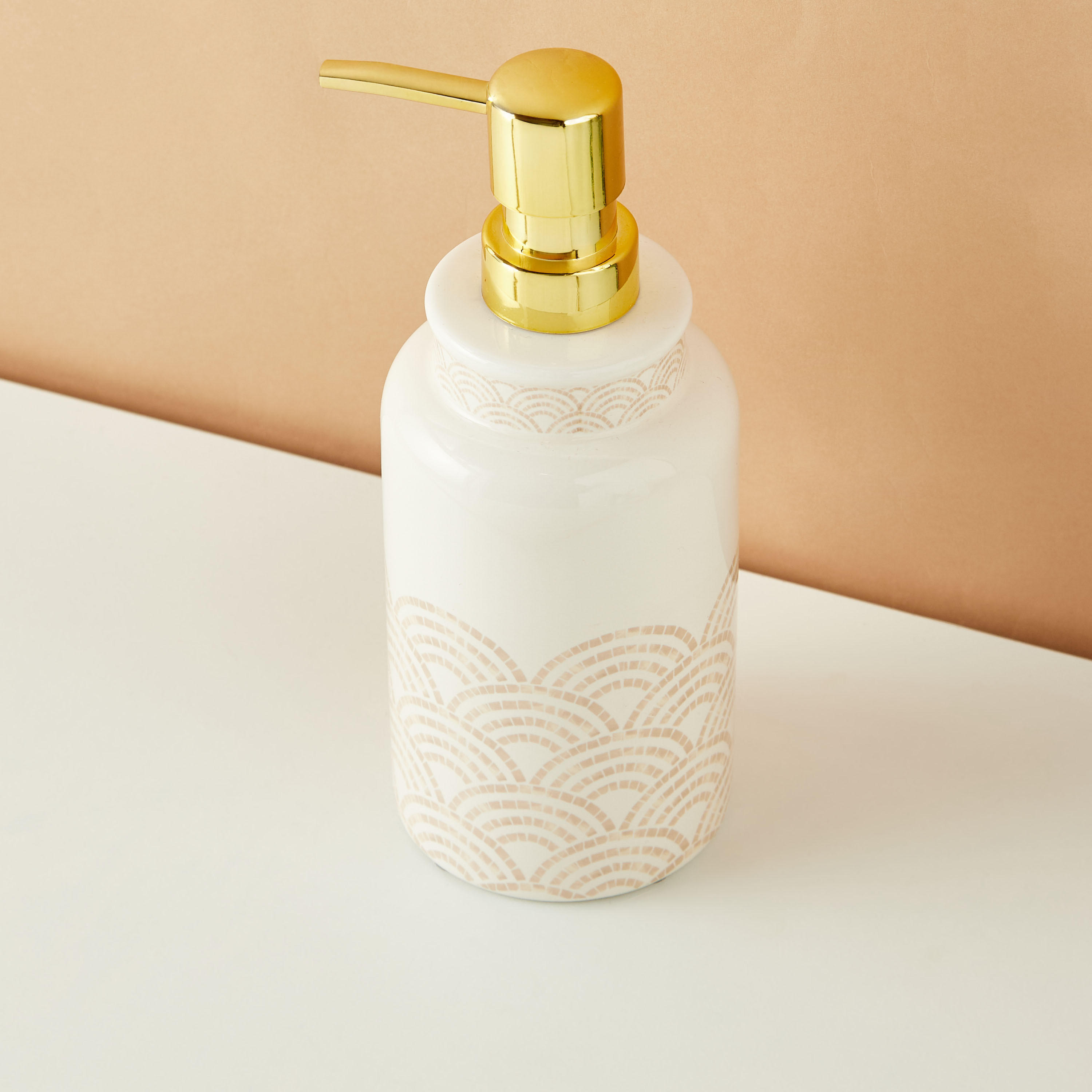 Shell Print Ceramic Lotion Dispenser-household-bathandlaundry-bathaccessories-soapdishesanddispensers-image-3