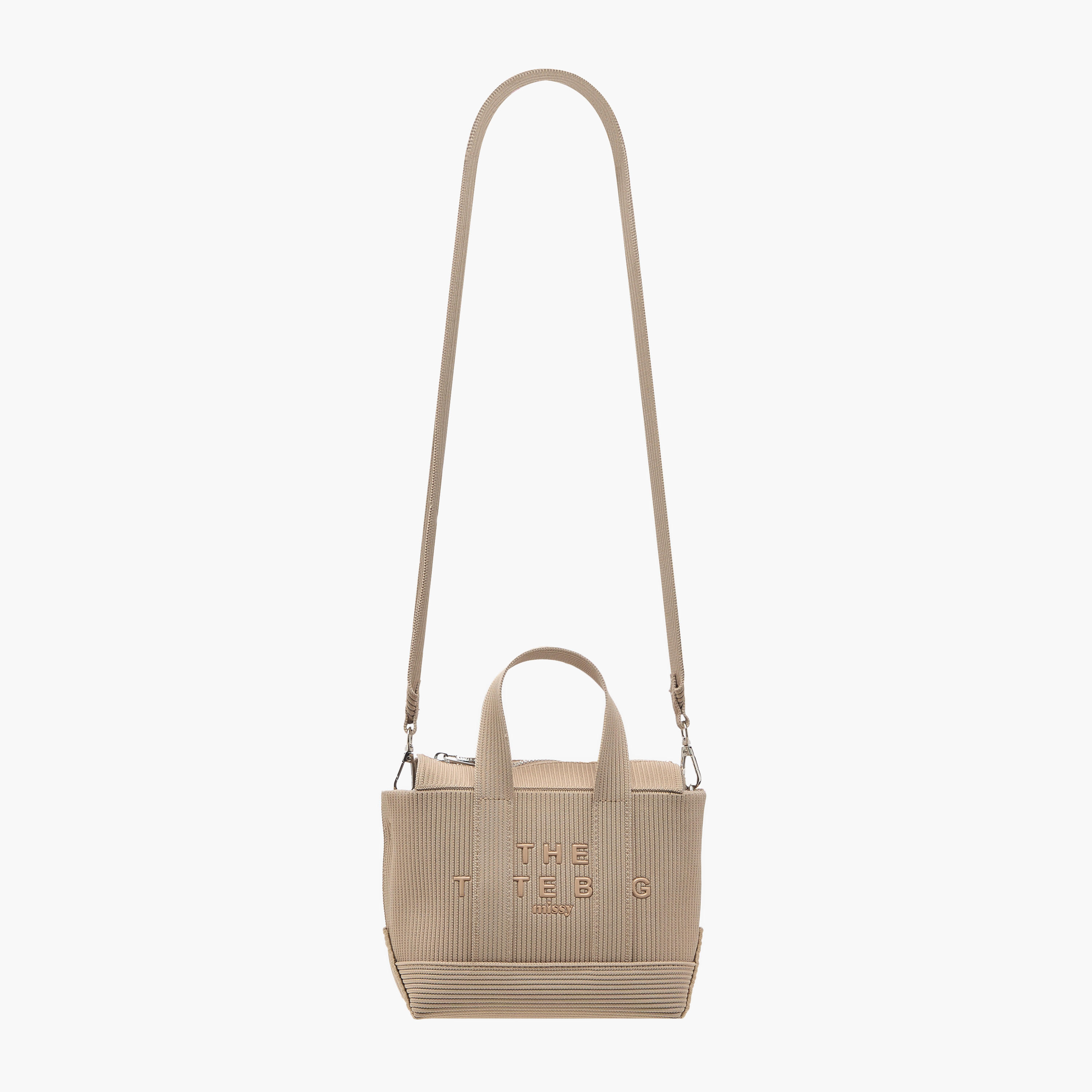 Missy Logo Embossed Mini Tote Bag with Zip Closure and Detachable Strap-women-bagsandwallets-handbags-image-2