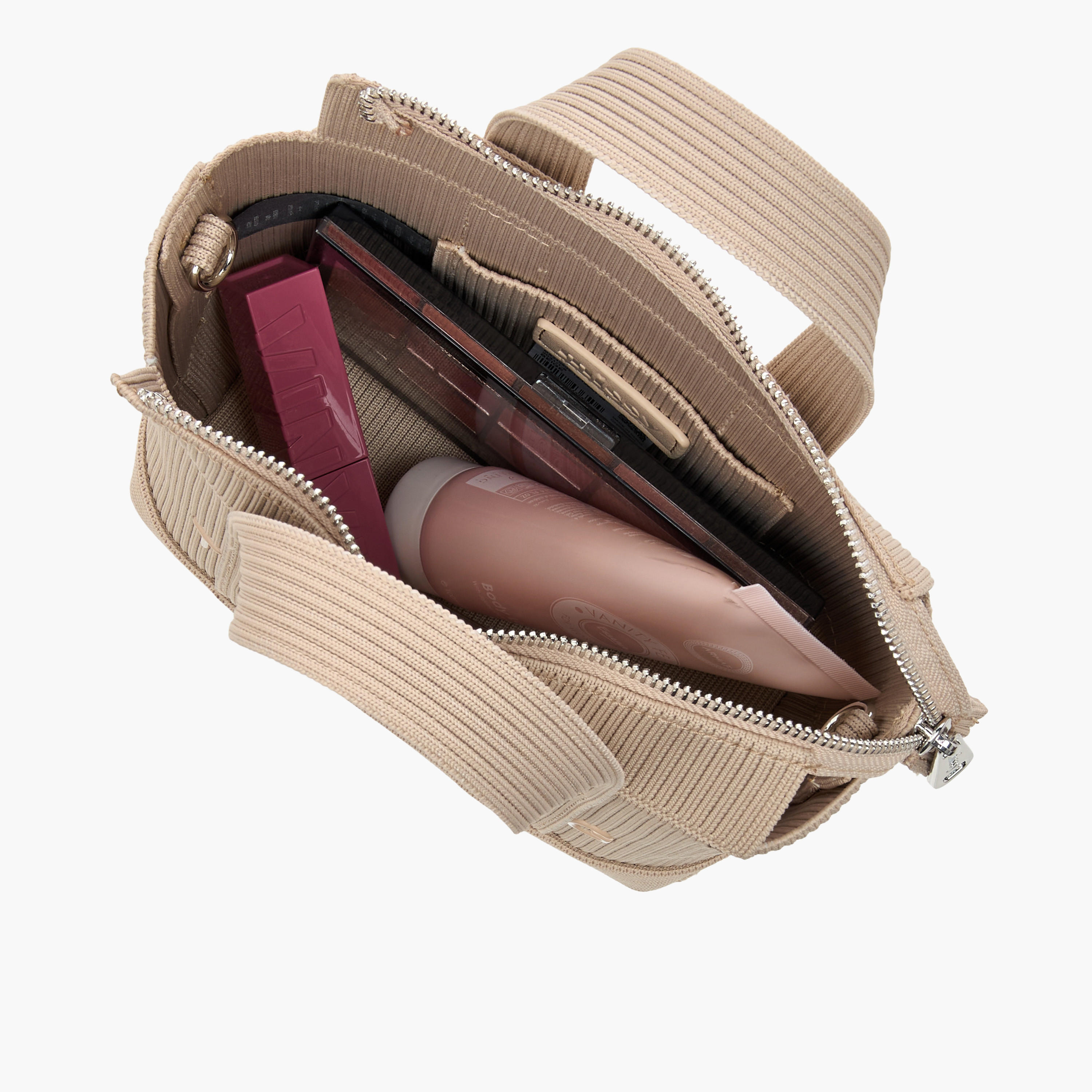 Missy Logo Embossed Mini Tote Bag with Zip Closure and Detachable Strap-women-bagsandwallets-handbags-image-7