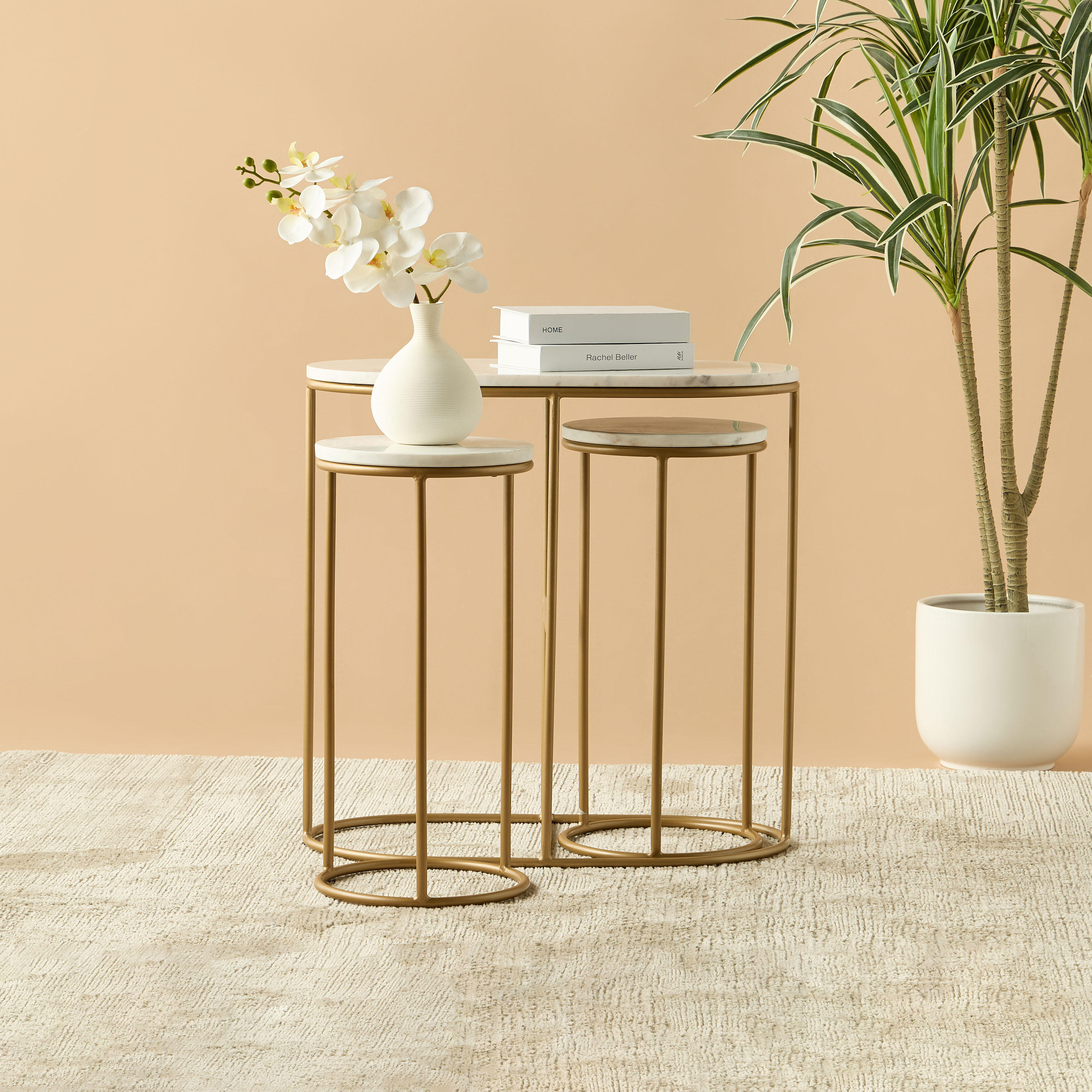 طقم طاولات جانبية وكونسول رخام ثلاث قطع-furniture-livingroom-sideandendtables-image-1