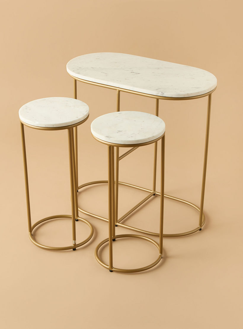 طقم طاولات جانبية وكونسول رخام ثلاث قطع-furniture-livingroom-sideandendtables-image-2