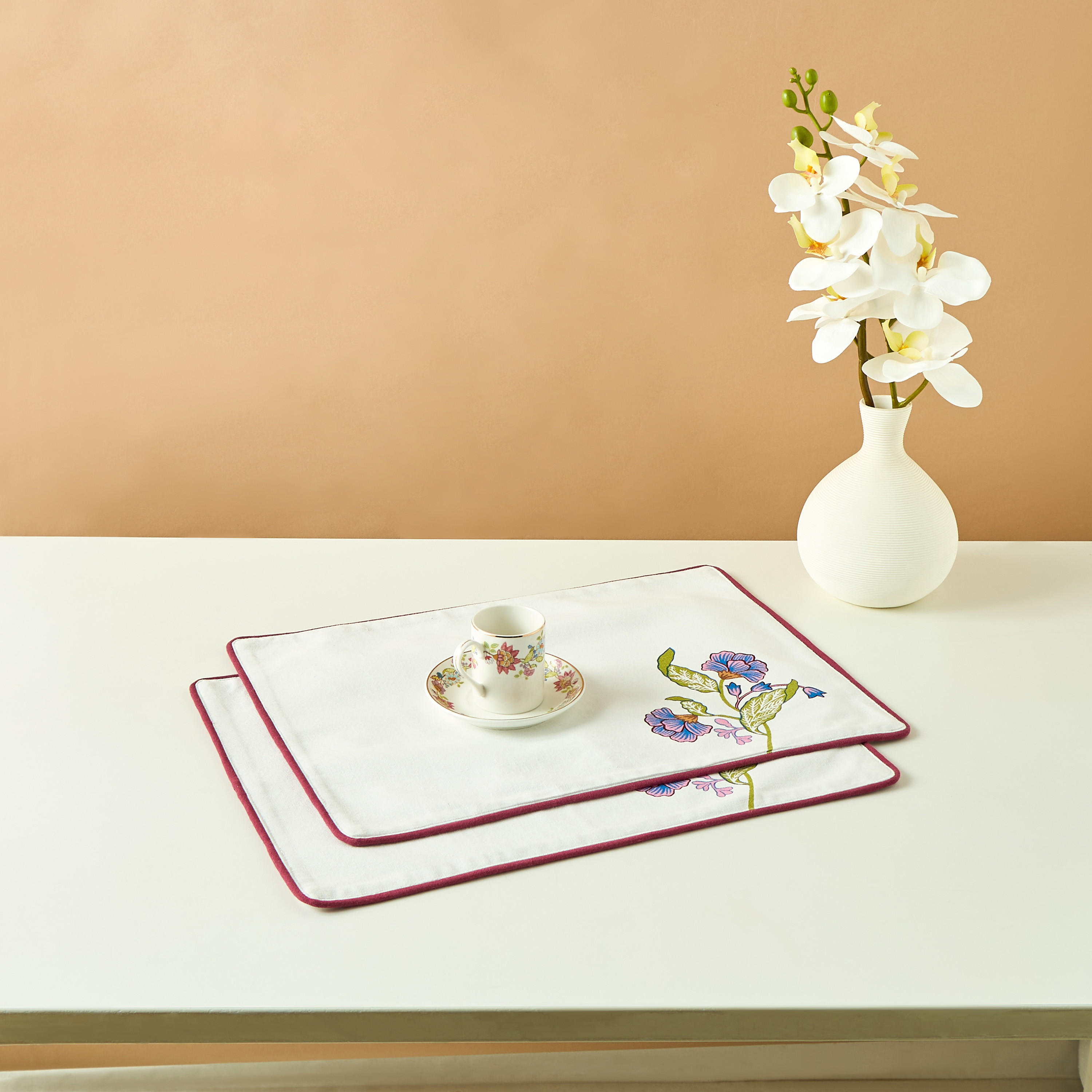 Summer Flower 2-Piece Printed Placemat Set - 33x45 cms-household-dining-tablelinen-placemats-image-2