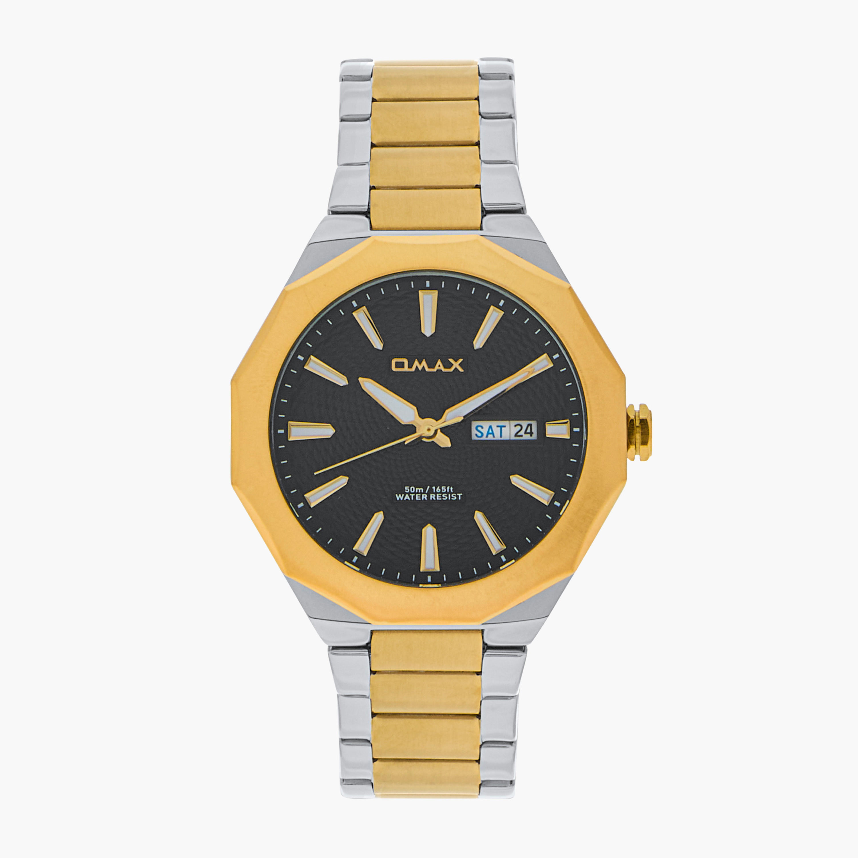 ساعة يد تناظرية بسوار فضي وذهبي للرجال من أوماكس 00BFD001N002-men-watchesandjewellery-watches-image-1