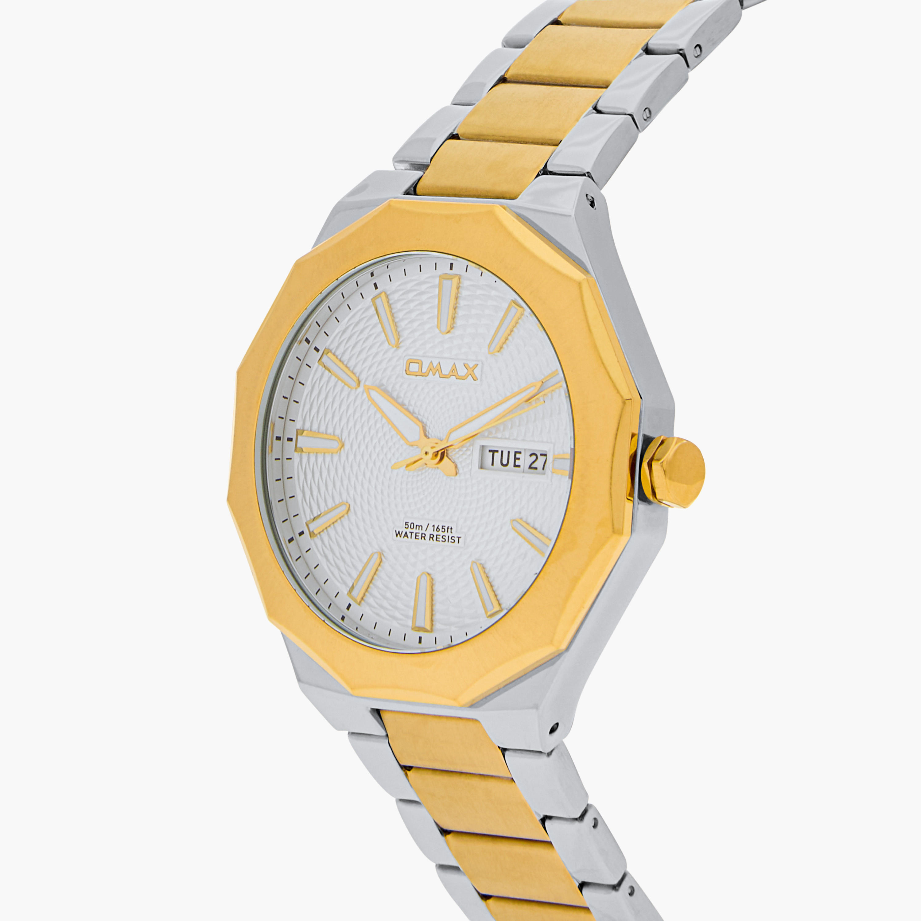ساعة يد تناظرية بسوار فضي وذهبي للرجال من أوماكس 00BFD001N002-men-watchesandjewellery-watches-image-18
