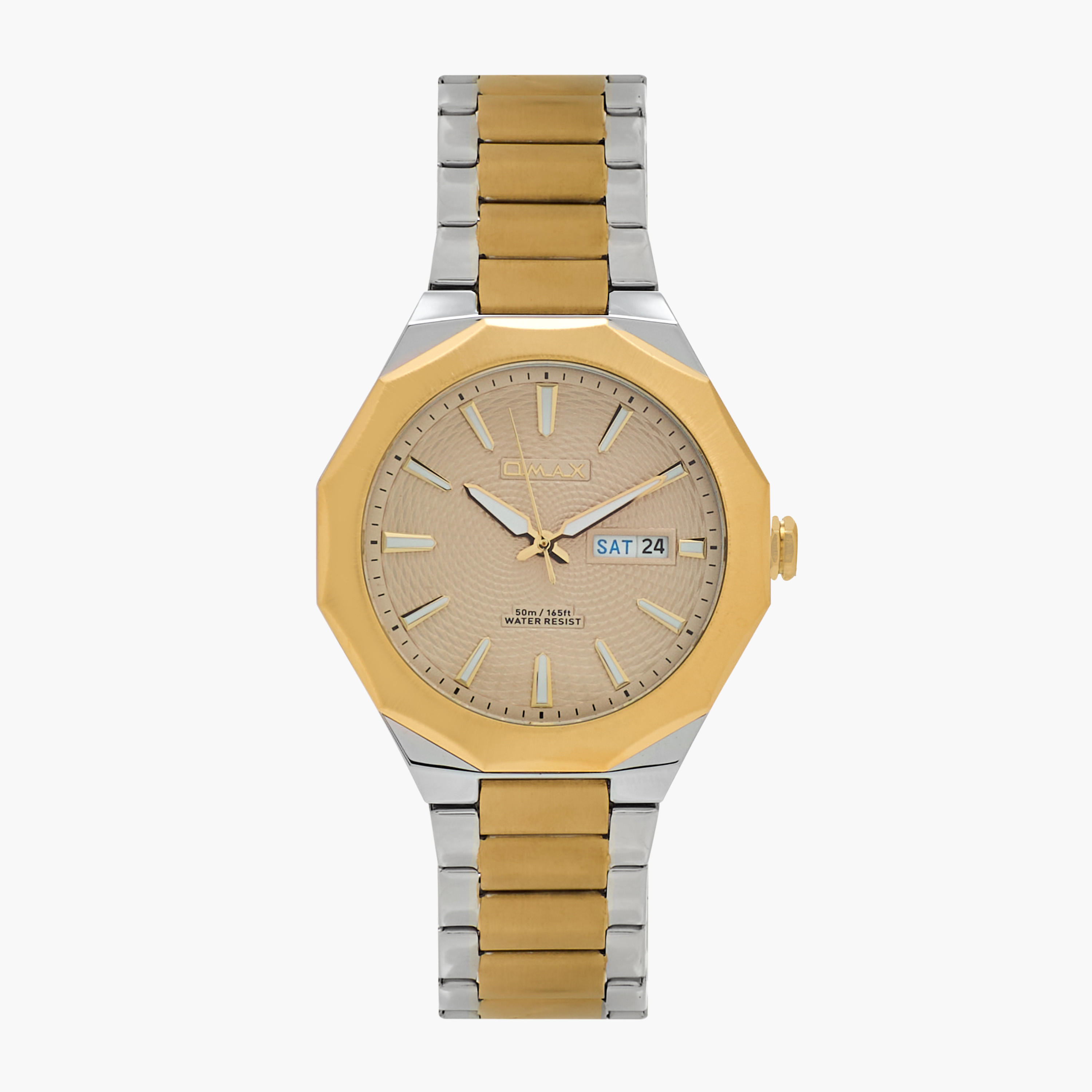 ساعة يد تناظرية بسوار فضي وذهبي للرجال من أوماكس 00BFD001N002-men-watchesandjewellery-watches-image-22