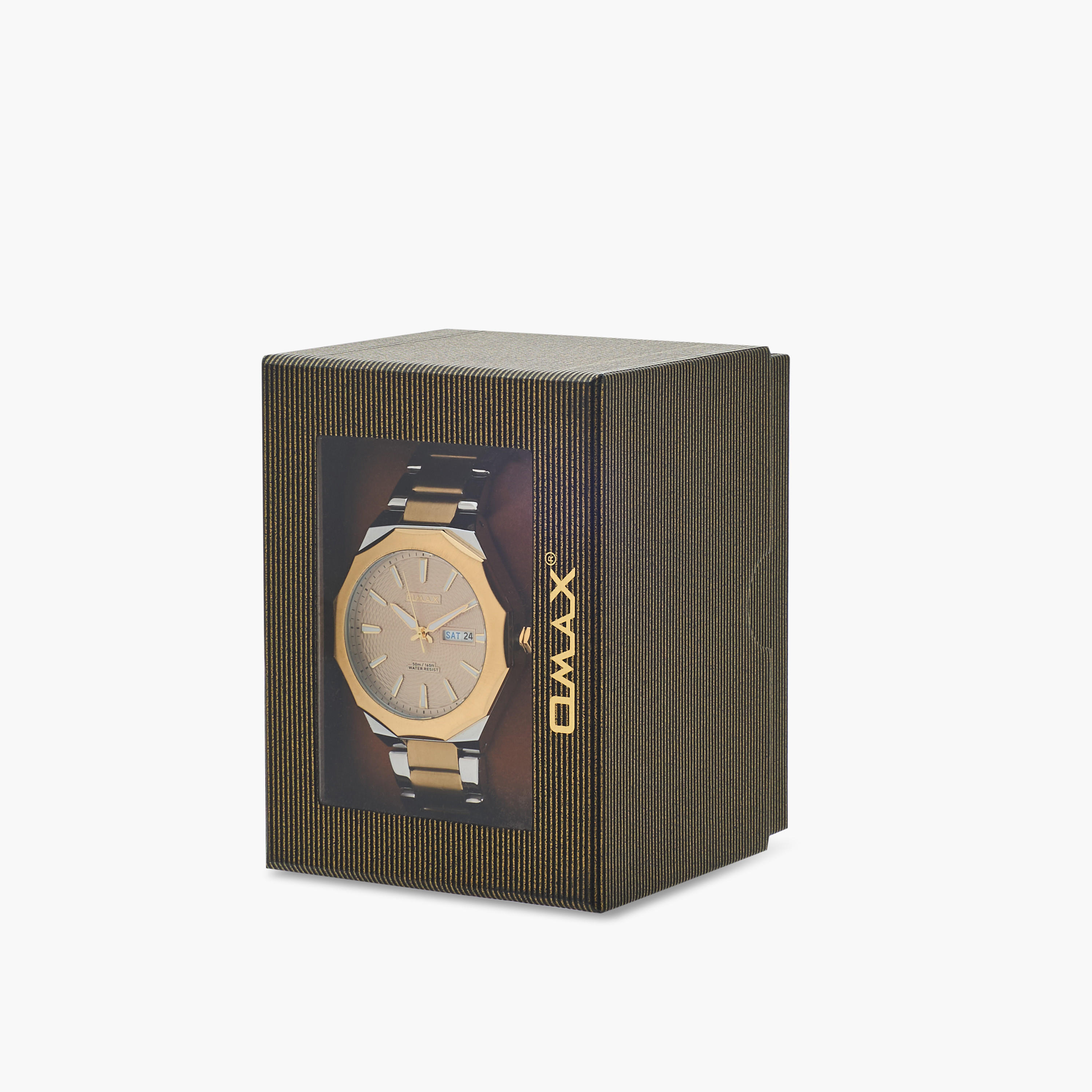 ساعة يد تناظرية بسوار فضي وذهبي للرجال من أوماكس 00BFD001N002-men-watchesandjewellery-watches-image-28