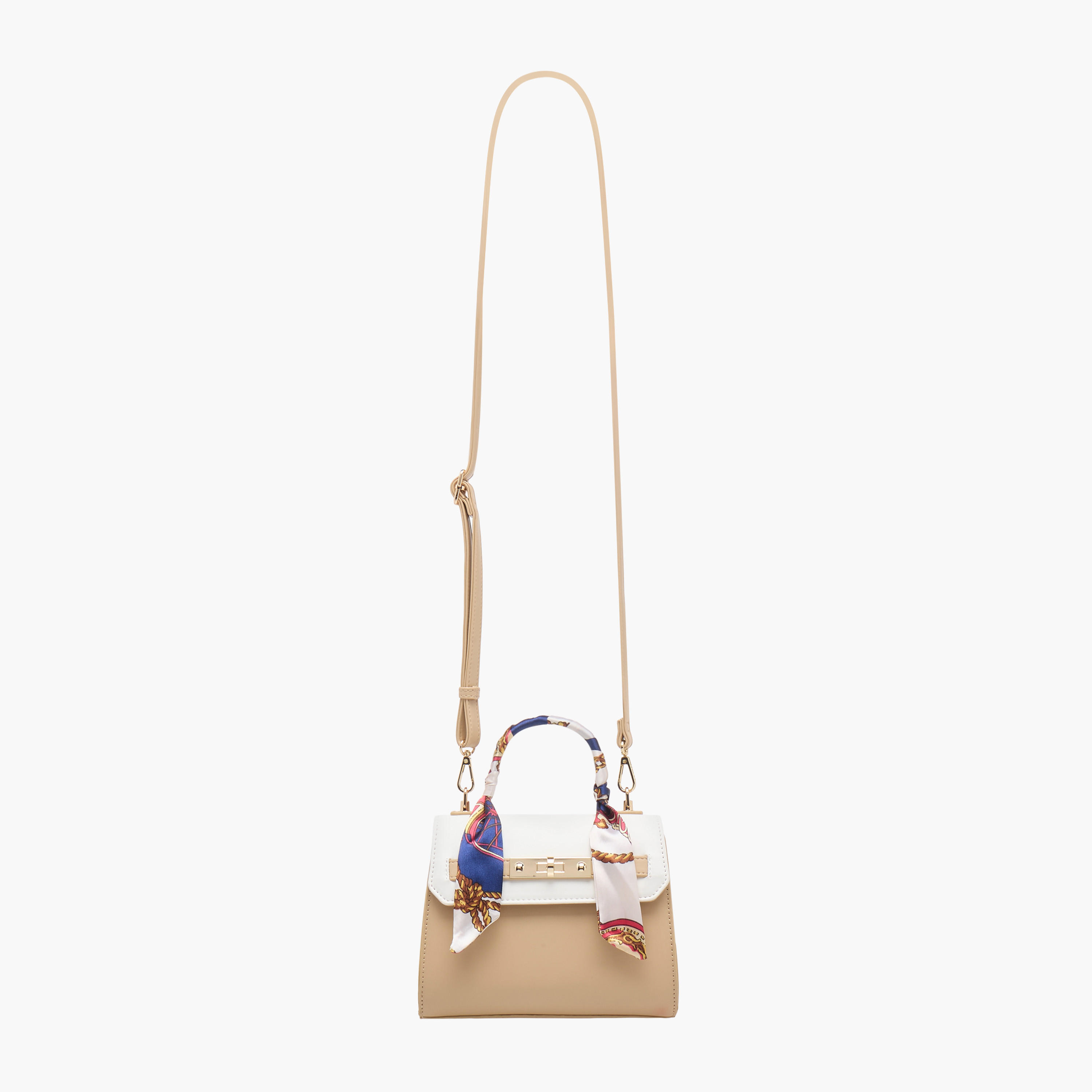 شنطة ساتشيل بتفاصيل وشاح وطيّة إغلاق وحزام قابل للفصل من ساشا-women-bagsandwallets-handbags-image-4