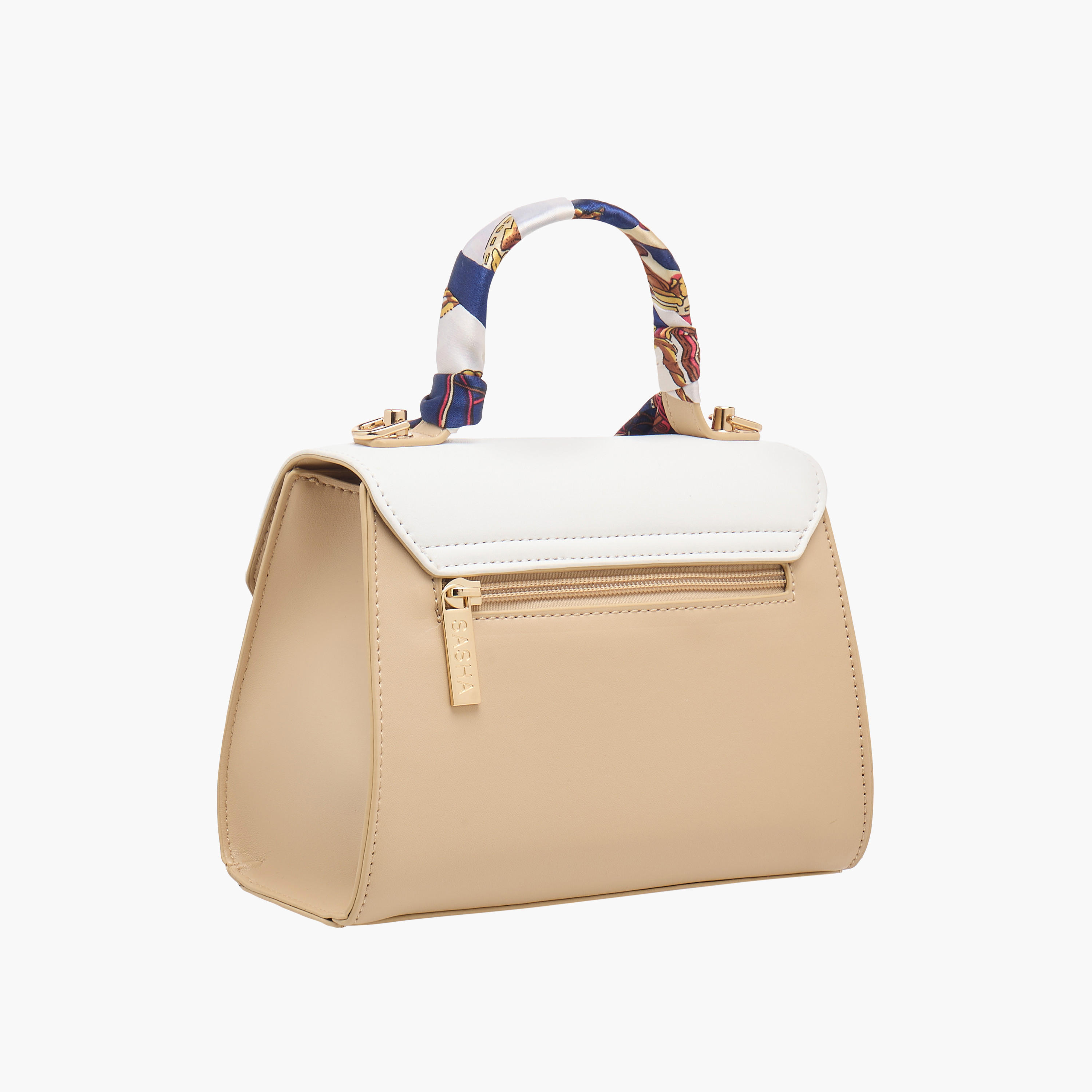 شنطة ساتشيل بتفاصيل وشاح وطيّة إغلاق وحزام قابل للفصل من ساشا-women-bagsandwallets-handbags-image-5