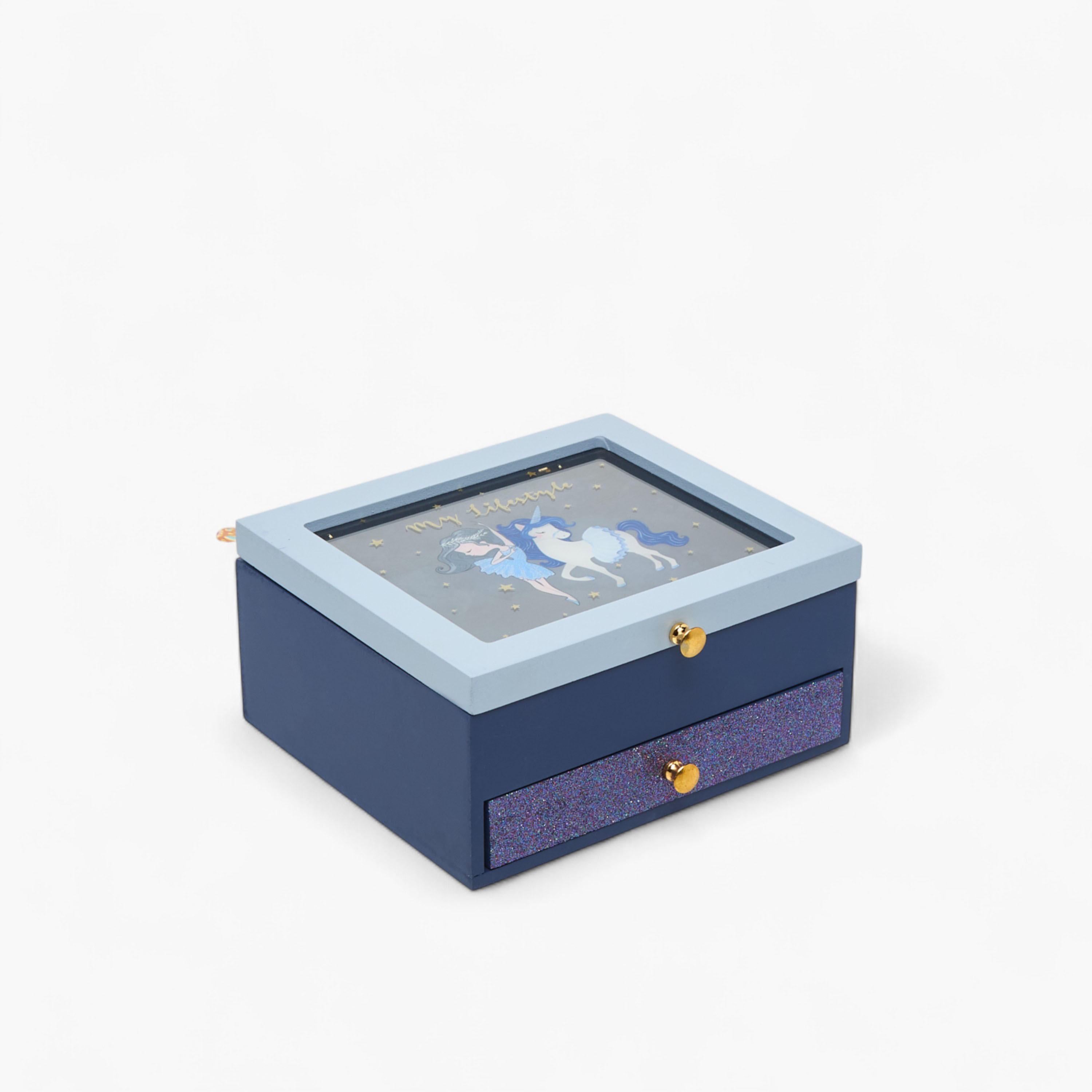 صندوق مجوهرات بطبعات راقصة بالية - 18×16×9 سم-women-watchesandjewellery-jewellery-storage-image-1