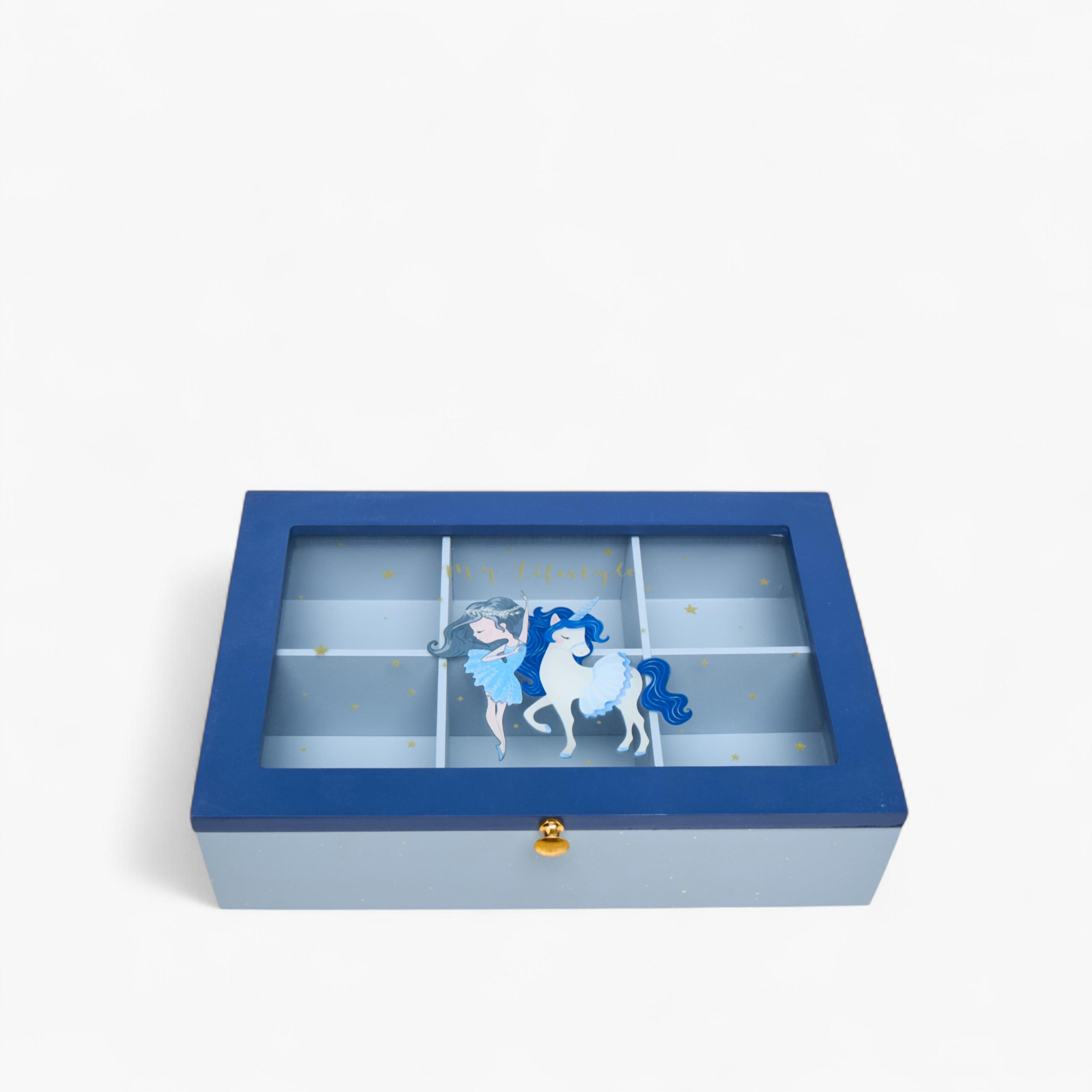Ballerina Print 6-Compartment Jewellery Box - 24x16x6 cms-women-watchesandjewellery-jewellery-storage-image-1