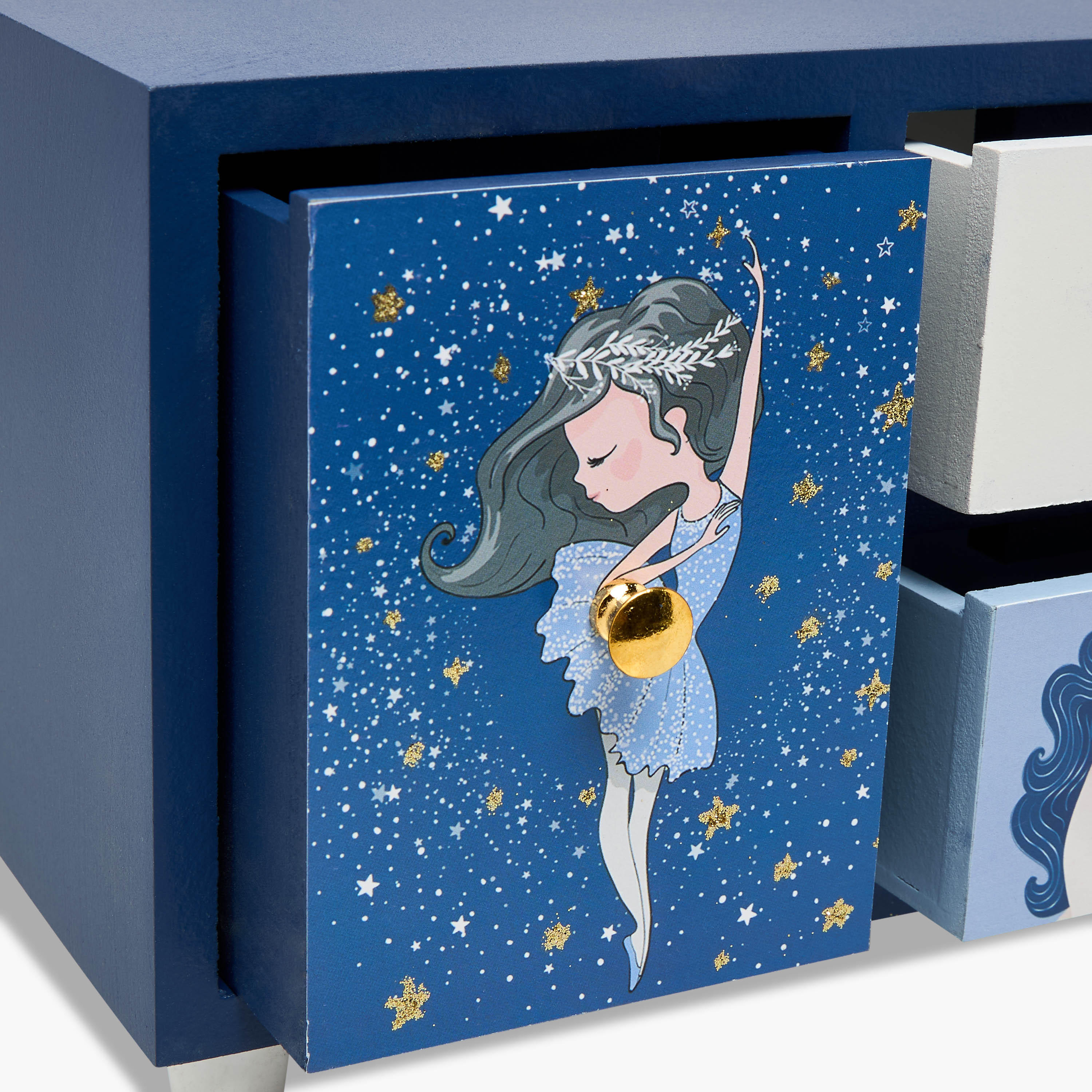 Unicorn Ballerina Print 4-Compartment Jewellery Box - 31x10x16 cms-women-watchesandjewellery-jewellery-storage-image-4