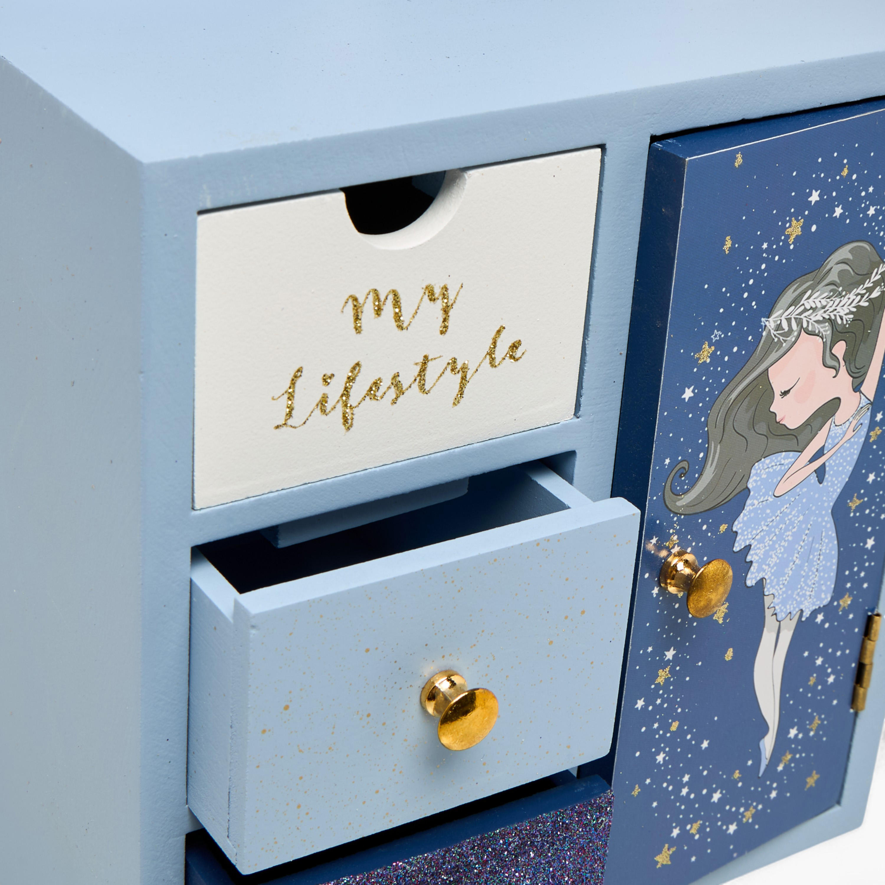 Ballerina Print 4-Compartment Standing Jewellery Box - 18x10x25 cms-women-watchesandjewellery-jewellery-storage-image-3