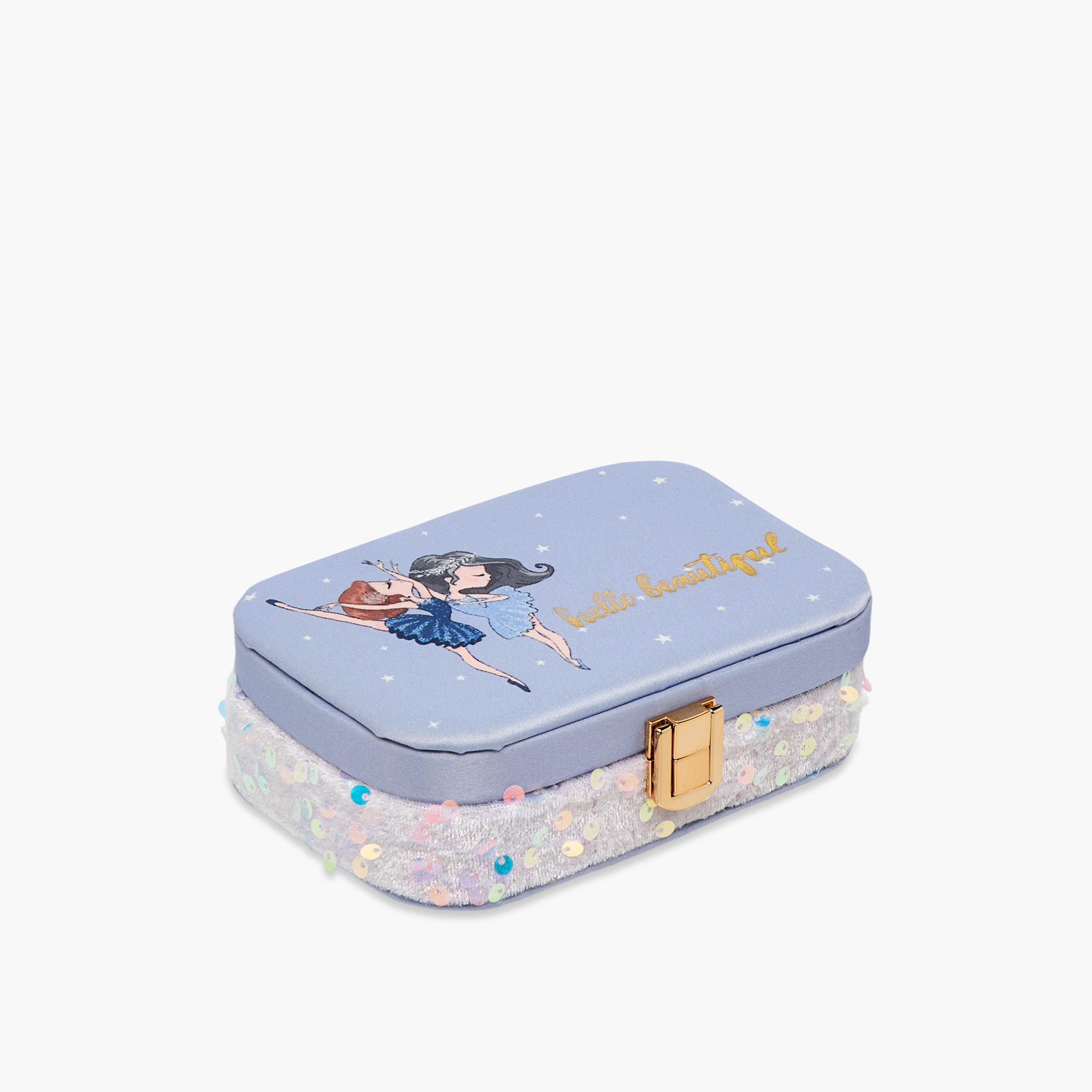 Ballerina Sequin Embellished Jewellery Box - 15x11x5 cms-women-watchesandjewellery-jewellery-storage-image-1