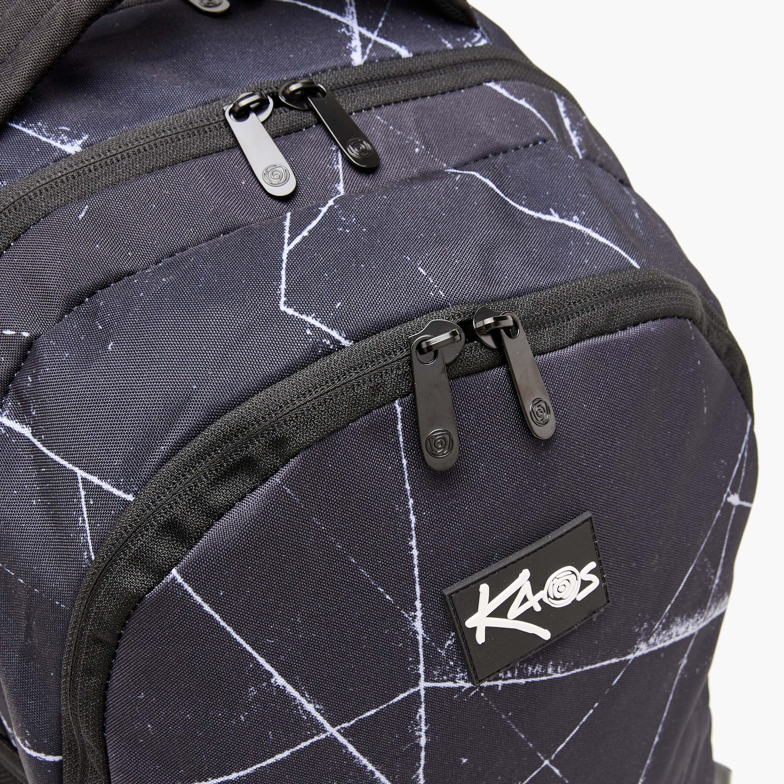 KAOS Geometric 18-inch Backpack with Zip Closure - 48x33x21 cms-school-bagsandbackpacks-backpacks-image-5