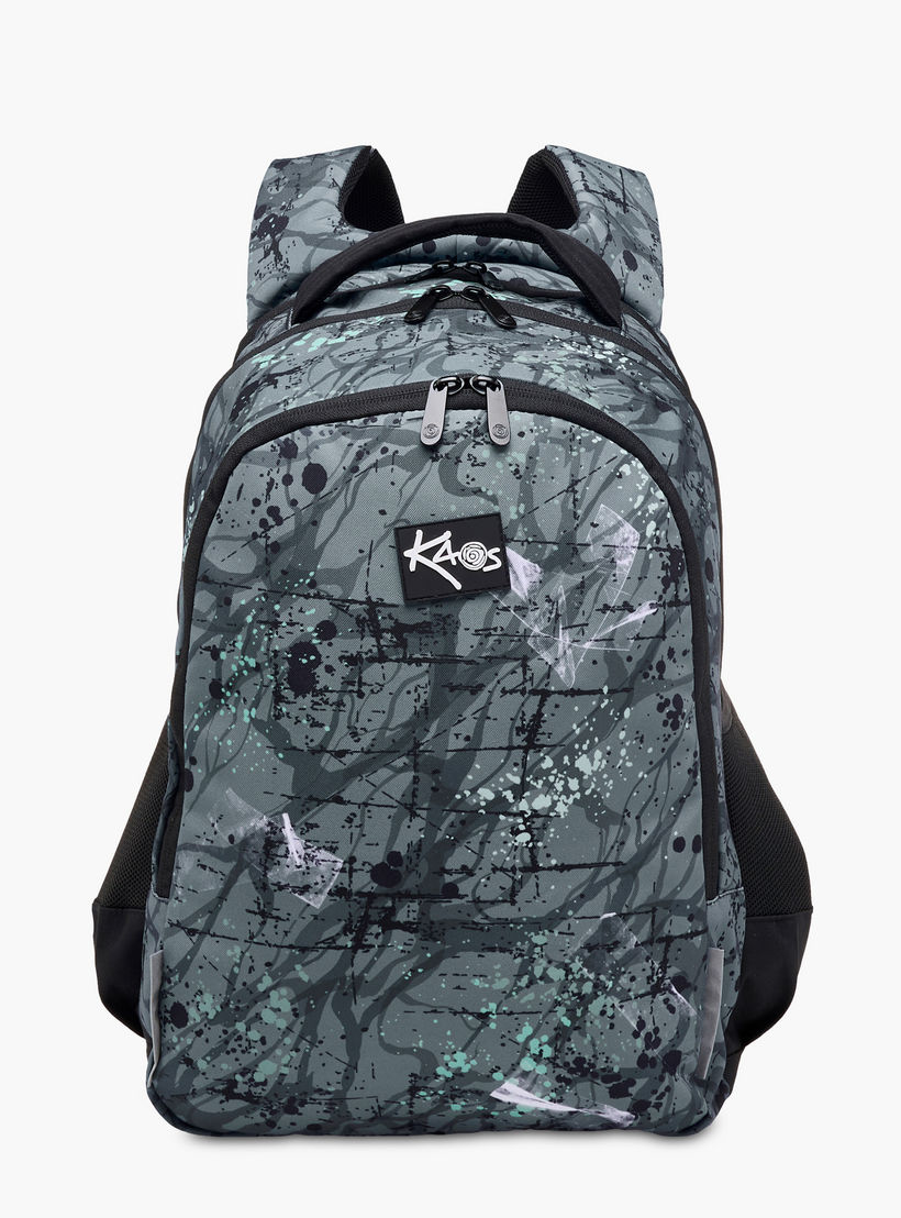 شنطة ظهر بـ3 أقسام وطبعات تجريدية 18 بوصة وسحّاب إغلاق من كاوس- 48x33x21 سم-school-bagsandbackpacks-backpacks-image-1